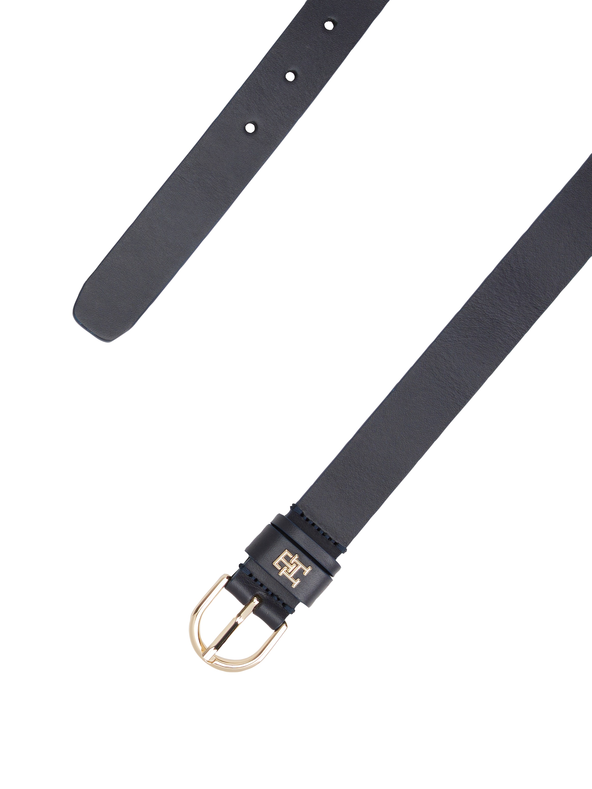 Tommy Hilfiger Ledergürtel »ESSENTIAL EFFORTLESS 2.5 cm breit GOLD« Logoemblem, weiche Haptik, ovale Einfachdornschließe