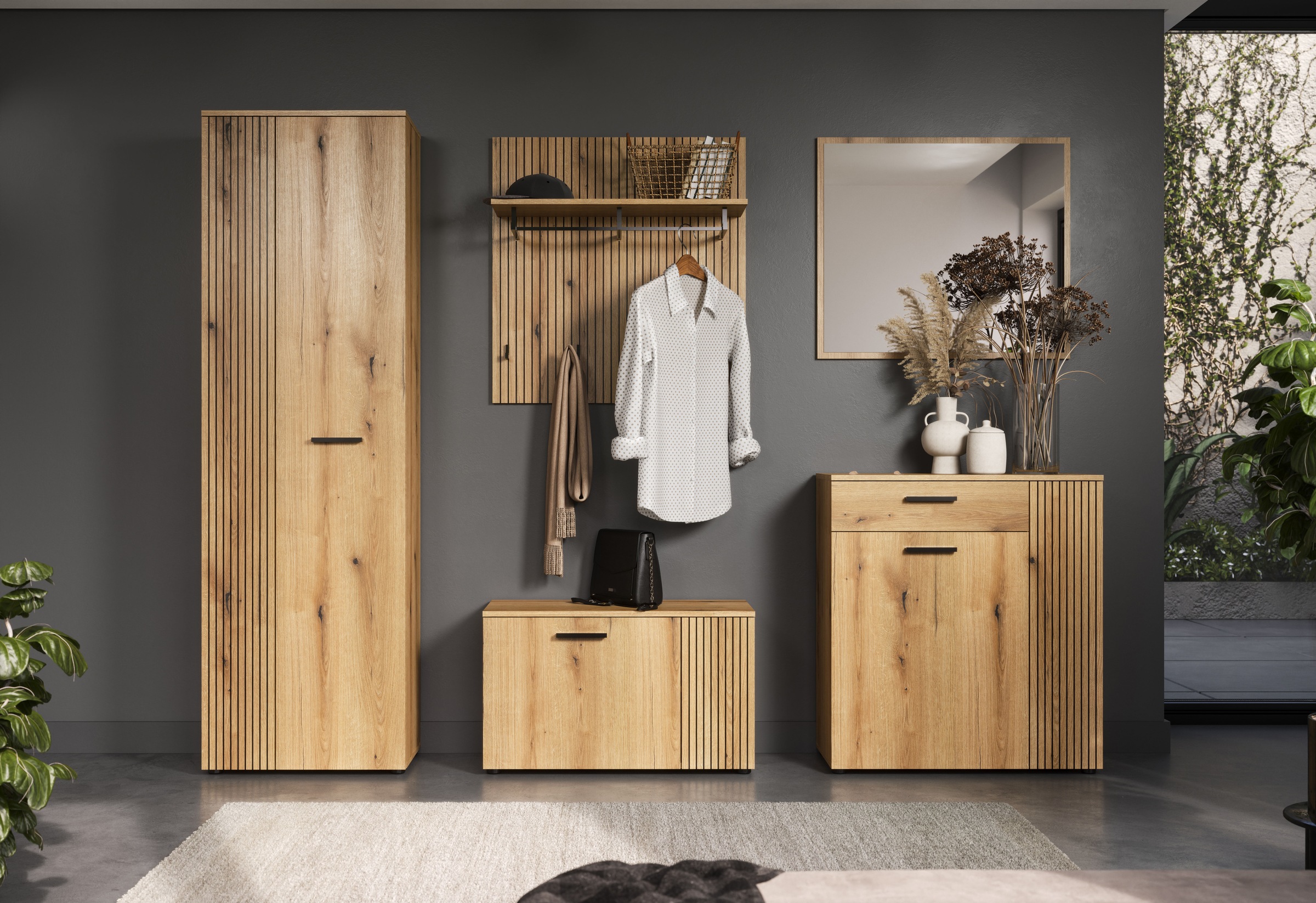 Home affaire Garderoben-Set "Amrum" Komplett-Set, 5 Stk. tlg. günstig online kaufen