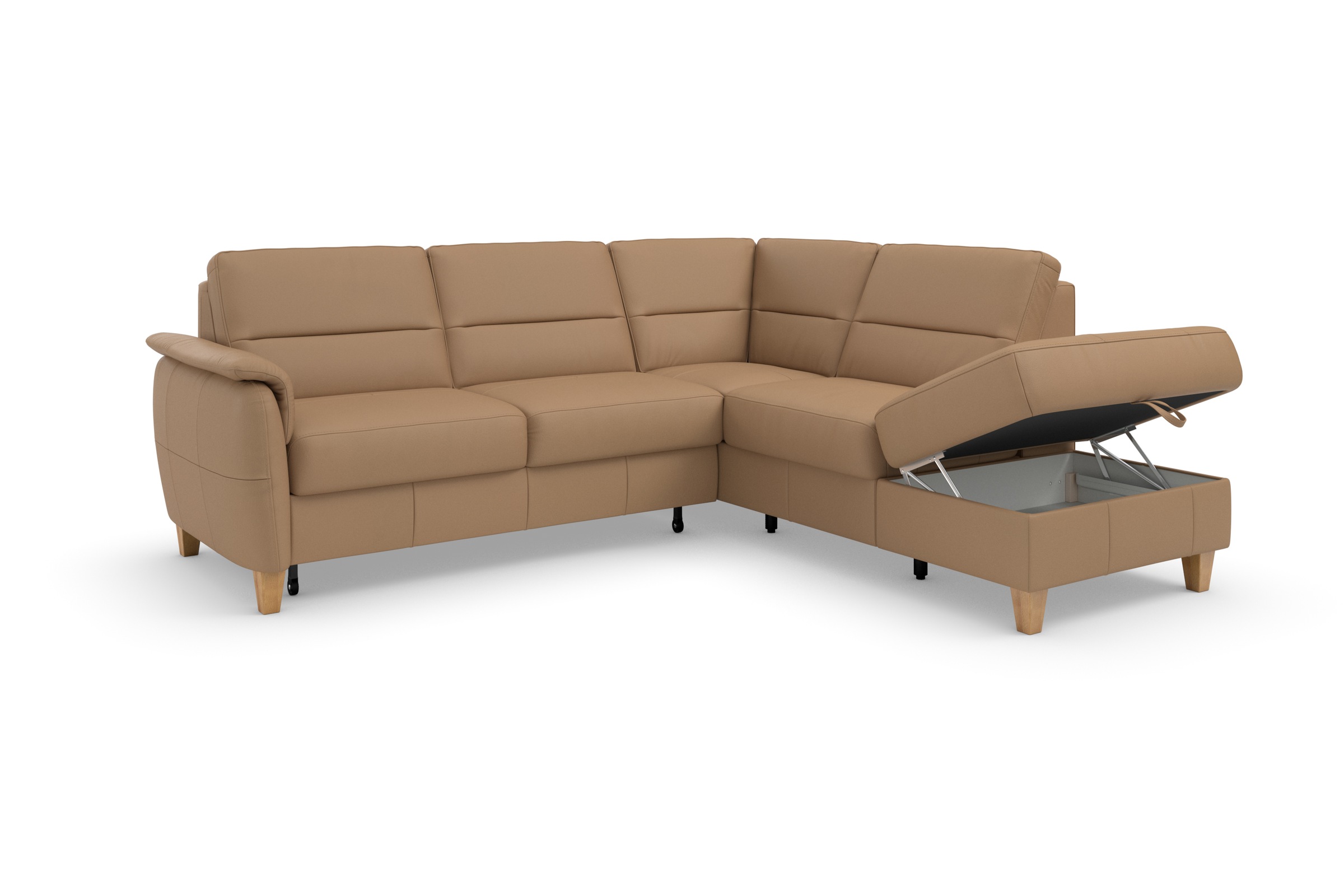 Home affaire Ecksofa »Palmera L-Form«, Federkern, wahlweise mit Bettfunktion und mit/ohne Stauraum