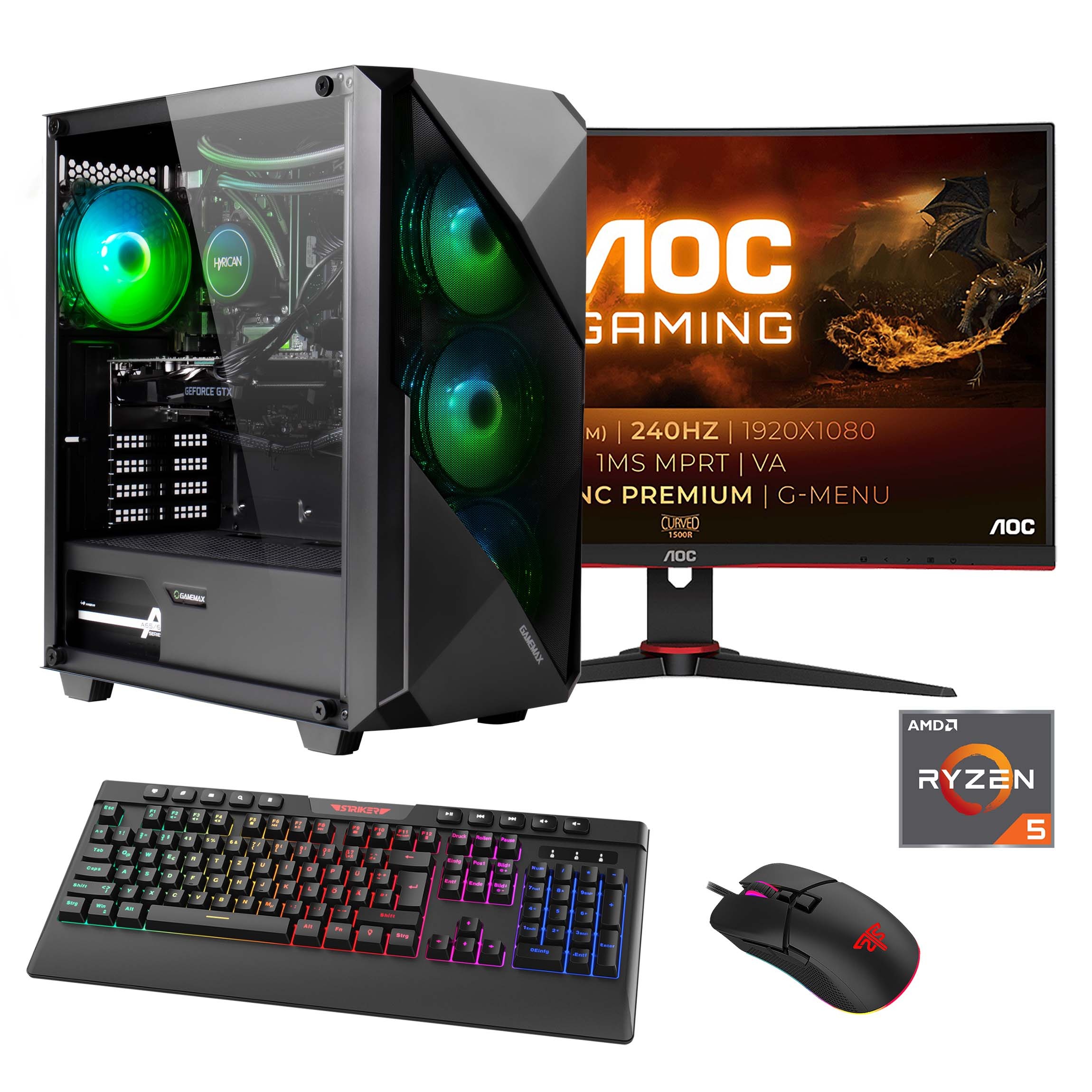 Gaming-PC-Komplettsystem »Striker SET02417«, (PCIe SSD Gen4), DDR5, Windows 11,...