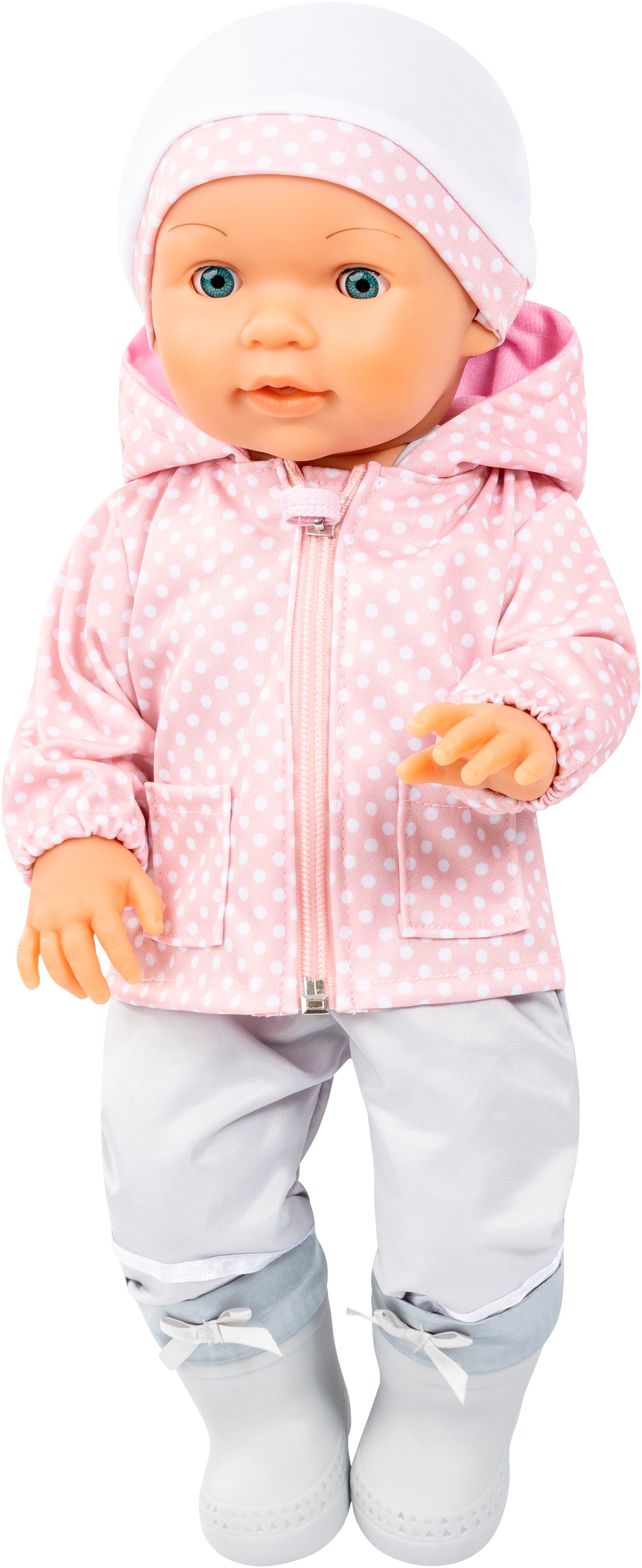 Bayer Puppenkleidung »Regen-Set grau/rosa«, (Set, 4 tlg.)