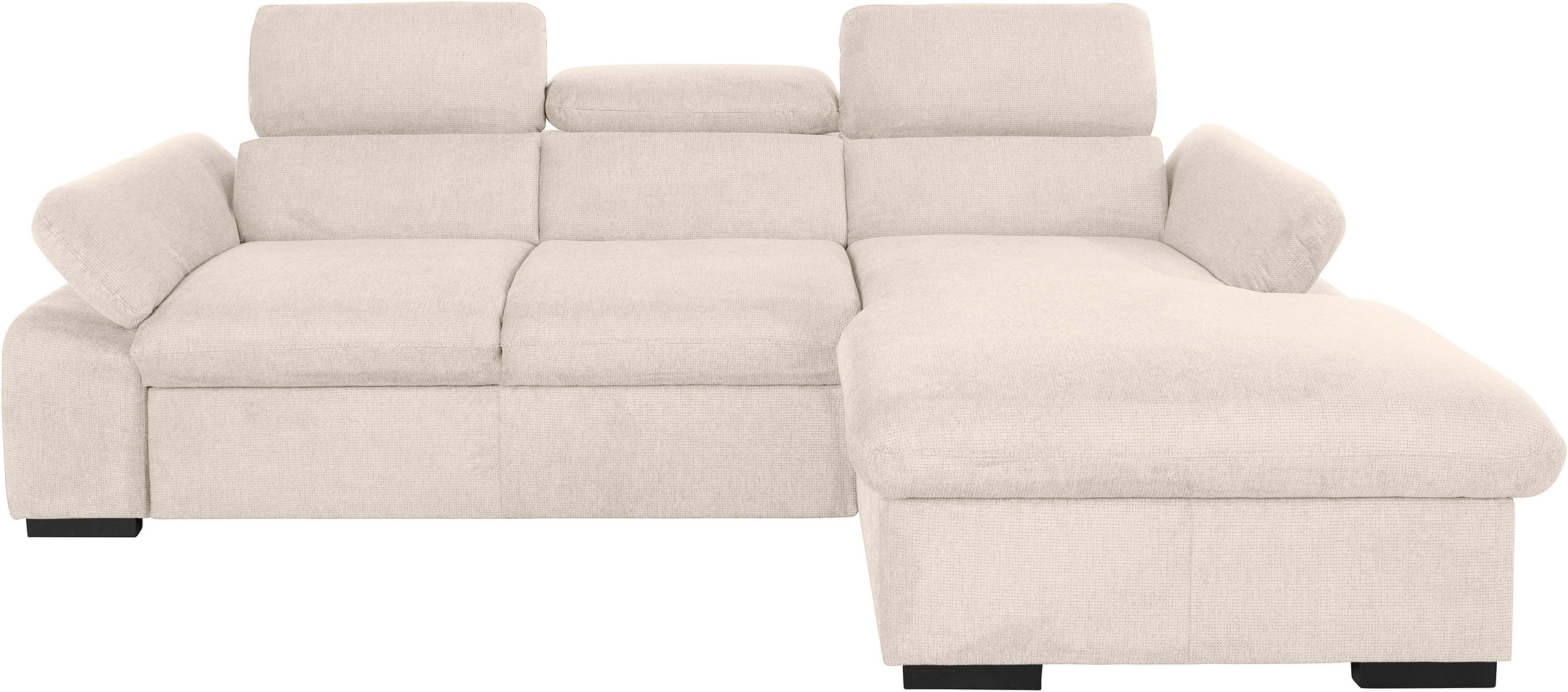 COTTA Ecksofa »Lola L-Form mit Kopfteilfunktion & Hocker«, (Set, mit Hocker), wahlweise mit Bettfunktion, Bettkasten & Armteilverstellung