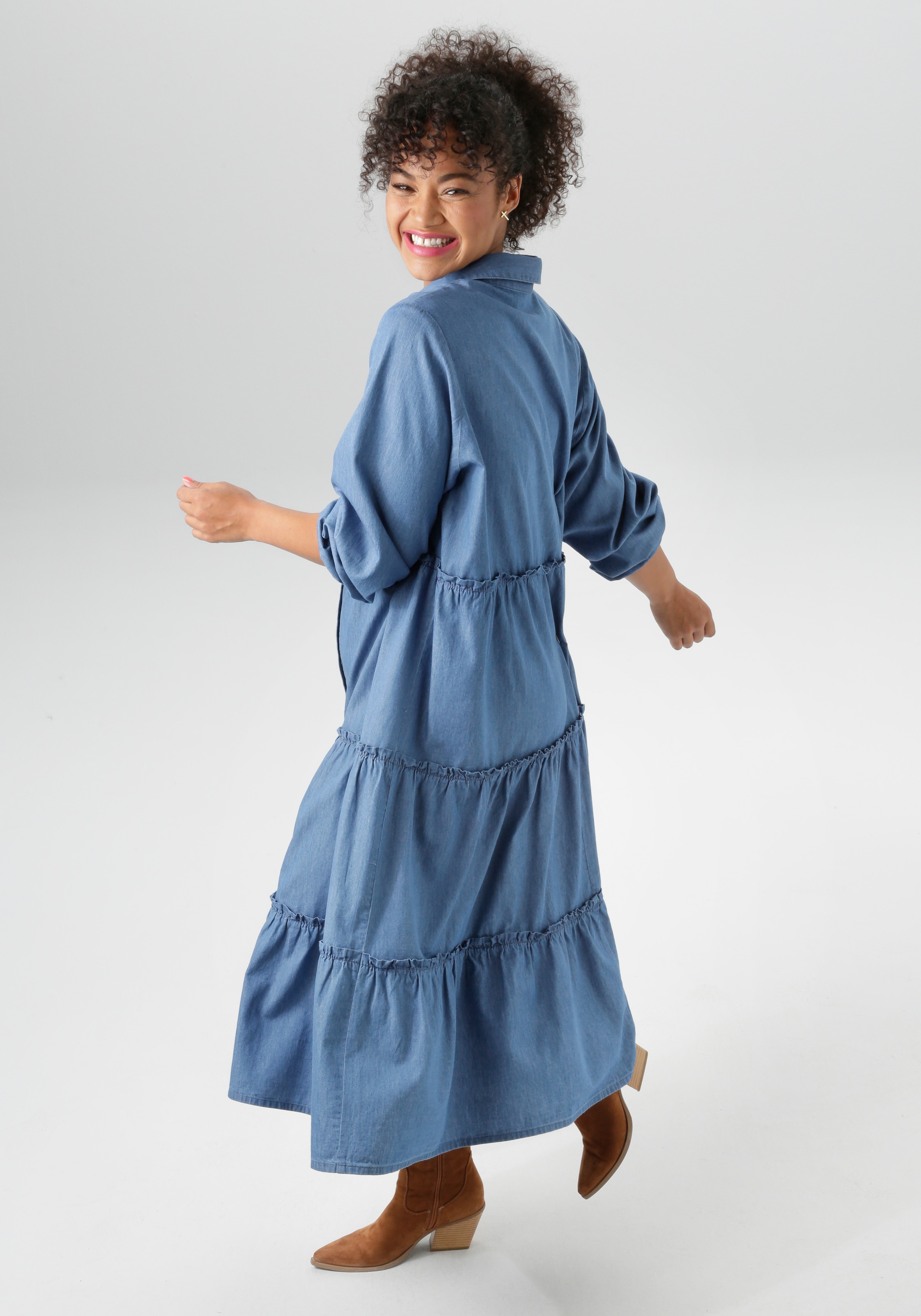 Aniston PLUS Jeanskleid, in Denimqualität - NEUE KOLLEKTION
