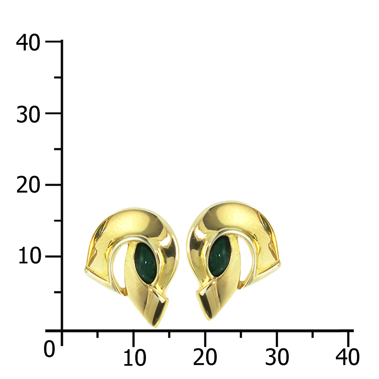 OSTSEE-SCHMUCK Paar Ohrstecker »- Caya - Gold 333/000 - Malachit«