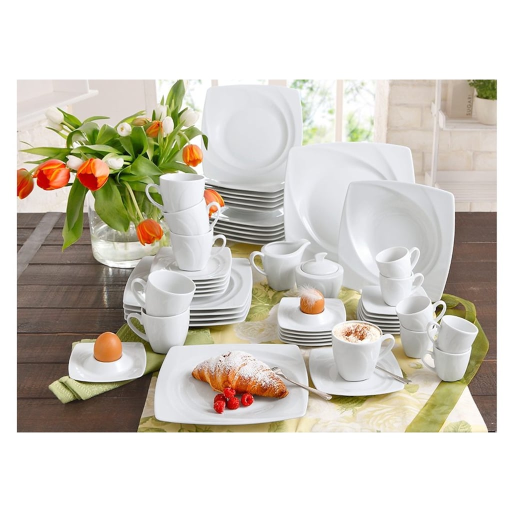 CreaTable Kombiservice »Geschirr-Set Celebration«, (Set, 30 tlg., Kaffeeservice und Tafelservice im Set, für 6 Personen)