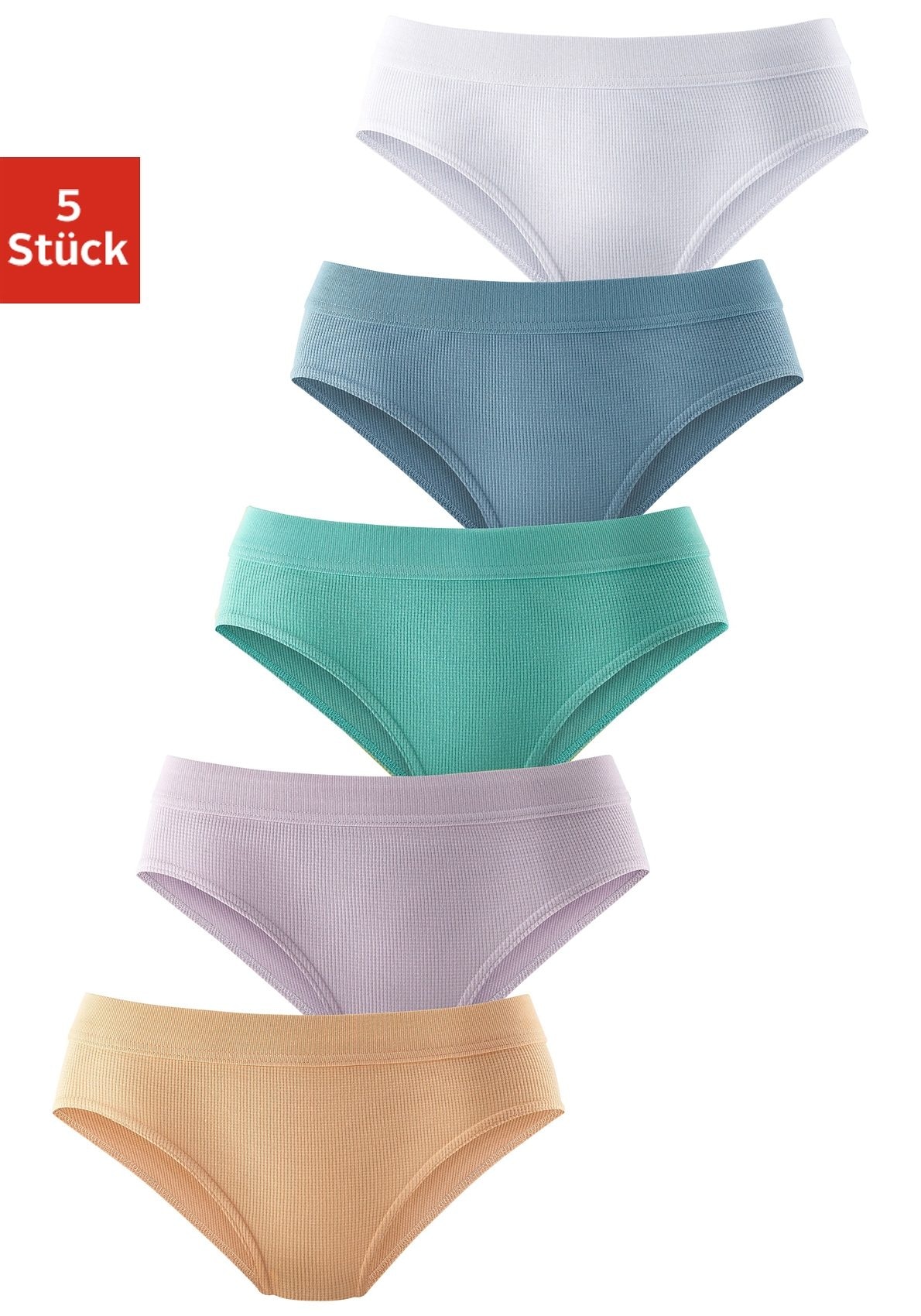 petite fleur Hüftslip, (5er-Pack), aus elastischer Baumwoll-Qualität