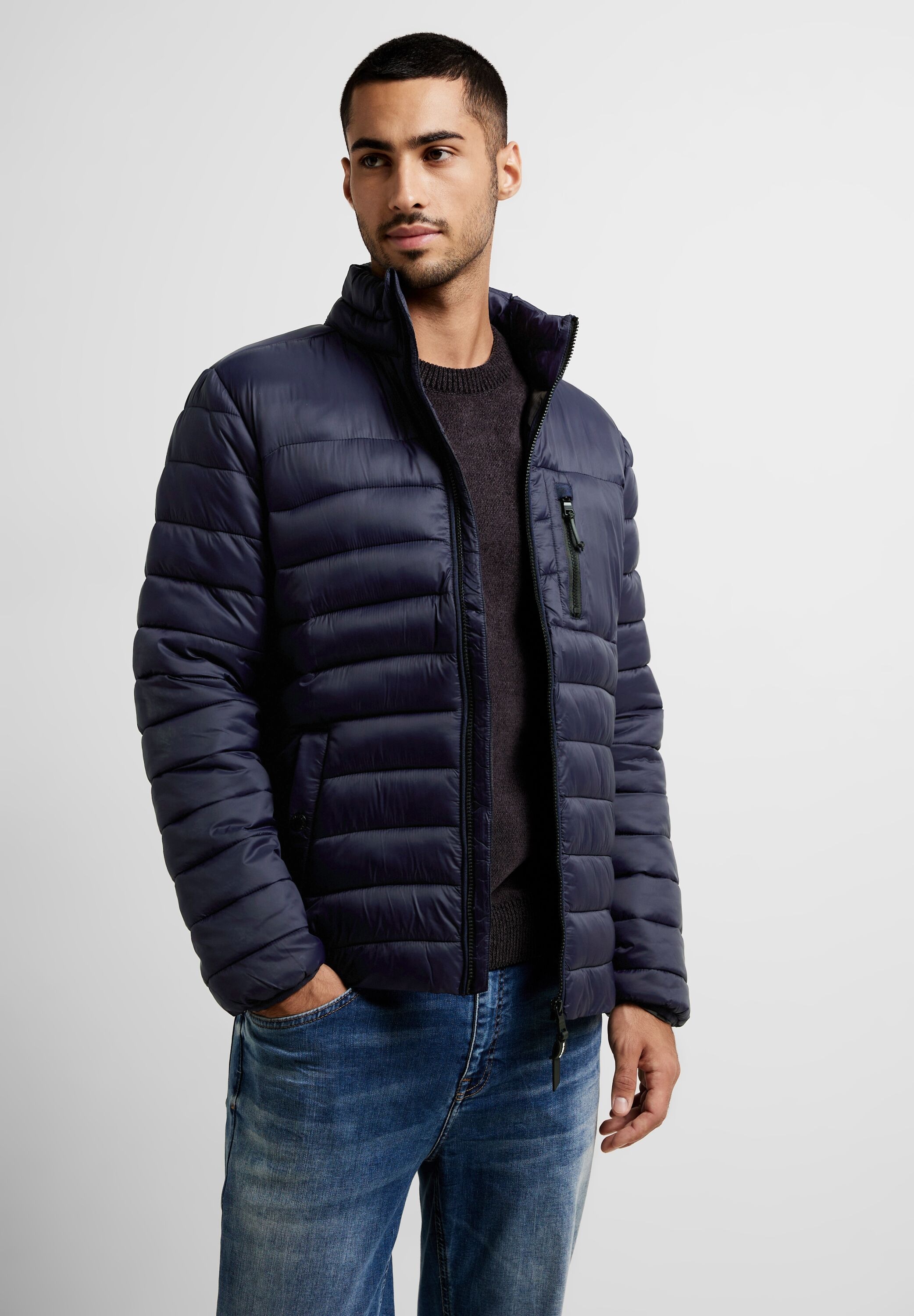 STREET ONE MEN Steppjacke, ohne Kapuze, mit Brusttasche