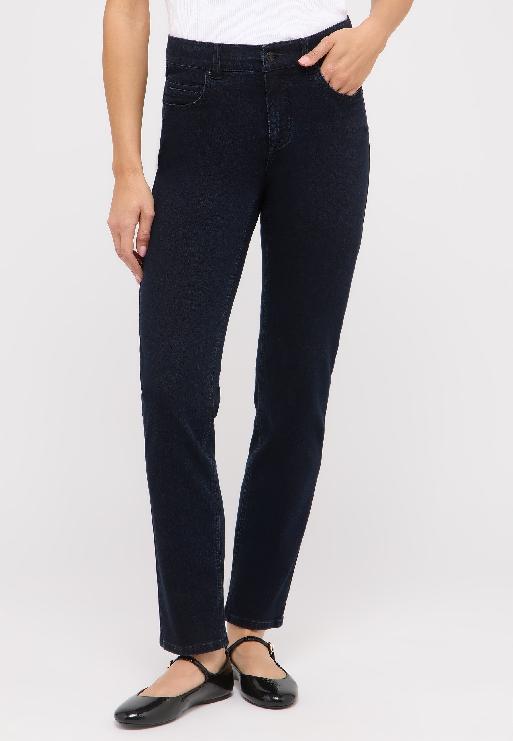 Angels Straight-Jeans "Cici" Straight-Schnitt, Slim Fit Passform, Aus Baumwollmischung