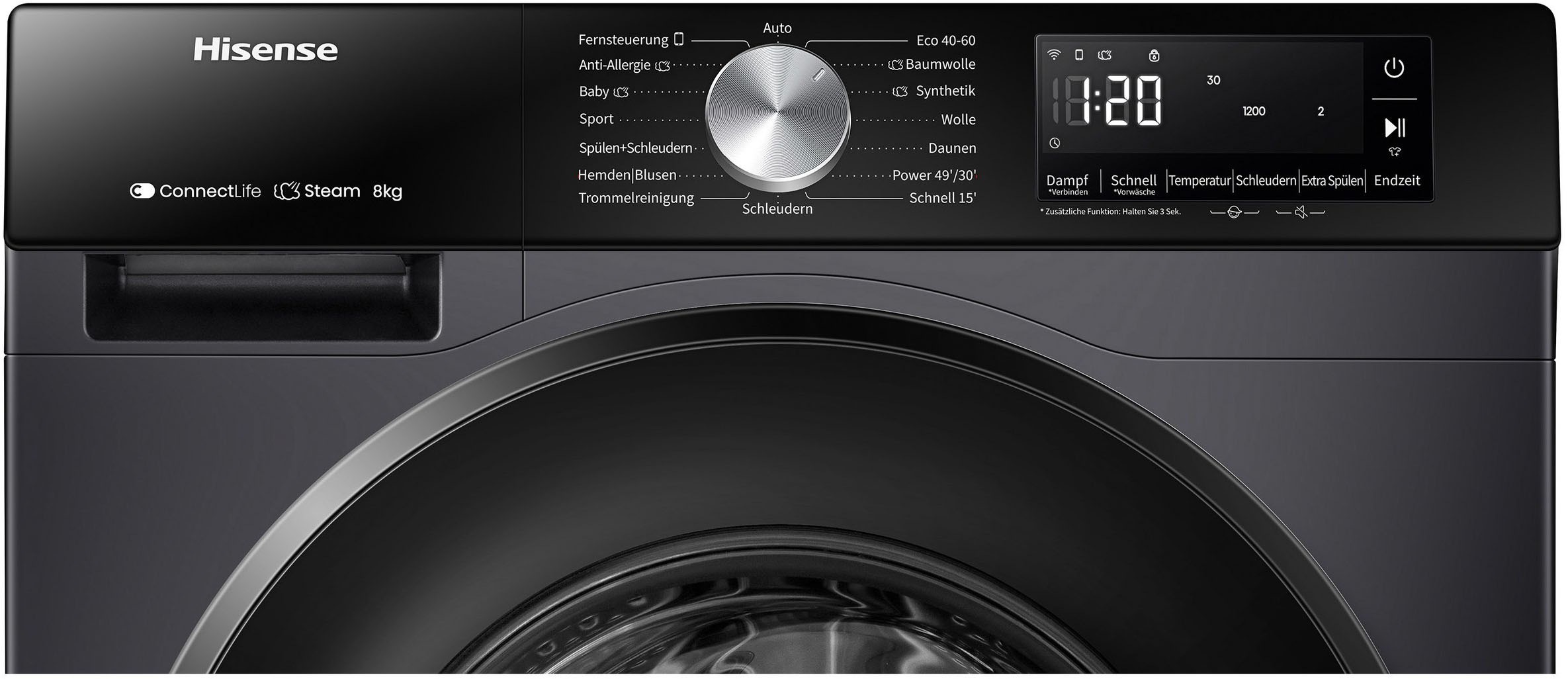 Hisense Waschmaschine 3S Serie »WF3S8043BB3« 8 kg 1400 U/min Wifi-ConnectLife