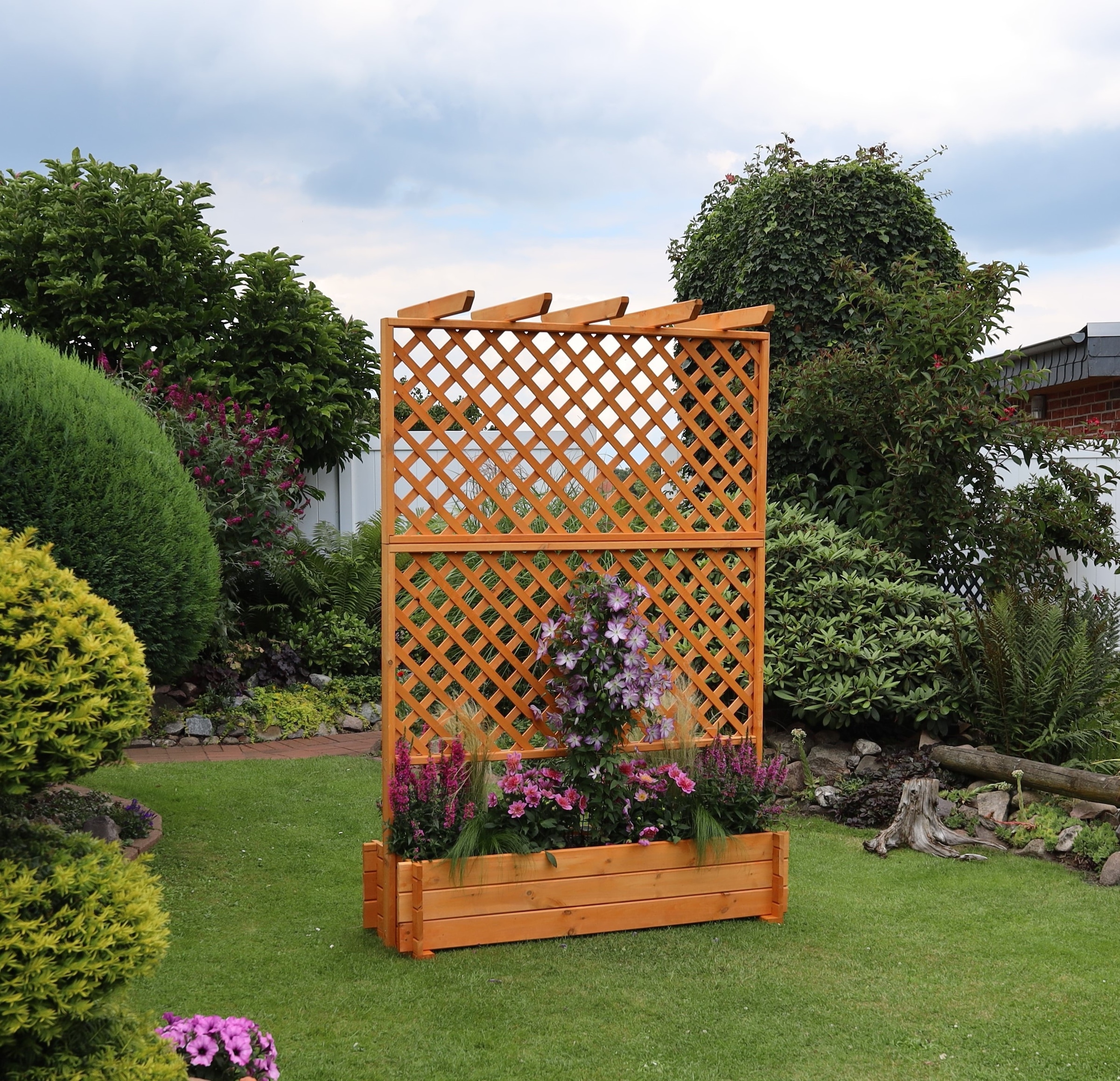 promadino Spalier, Pergola mit Pflanzkasten, BxTxH: 140x65x200 cm