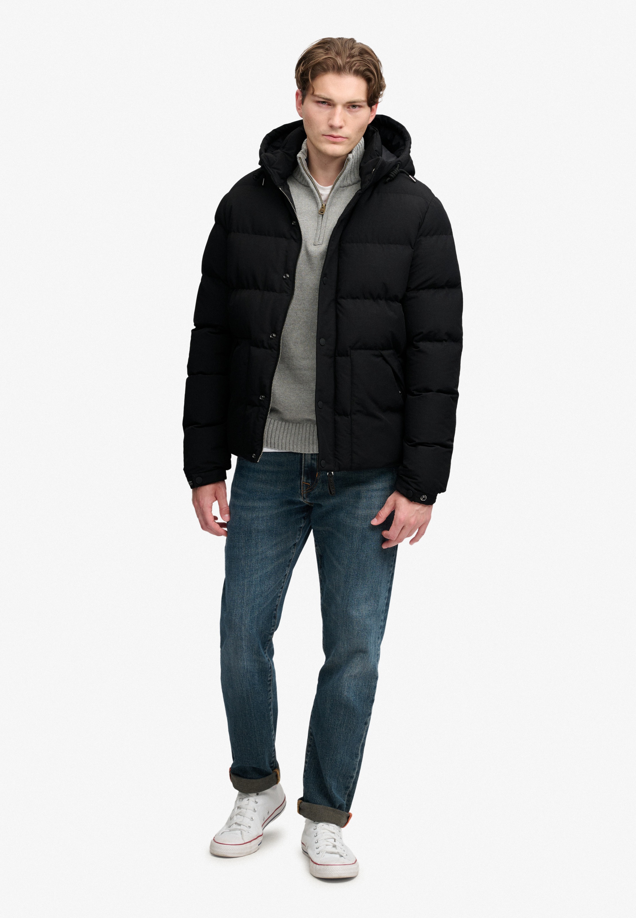Superdry Steppjacke »CLASSIC EVEREST PUFFER JKT« mit Kapuze Kunstfaser, relaxed fit