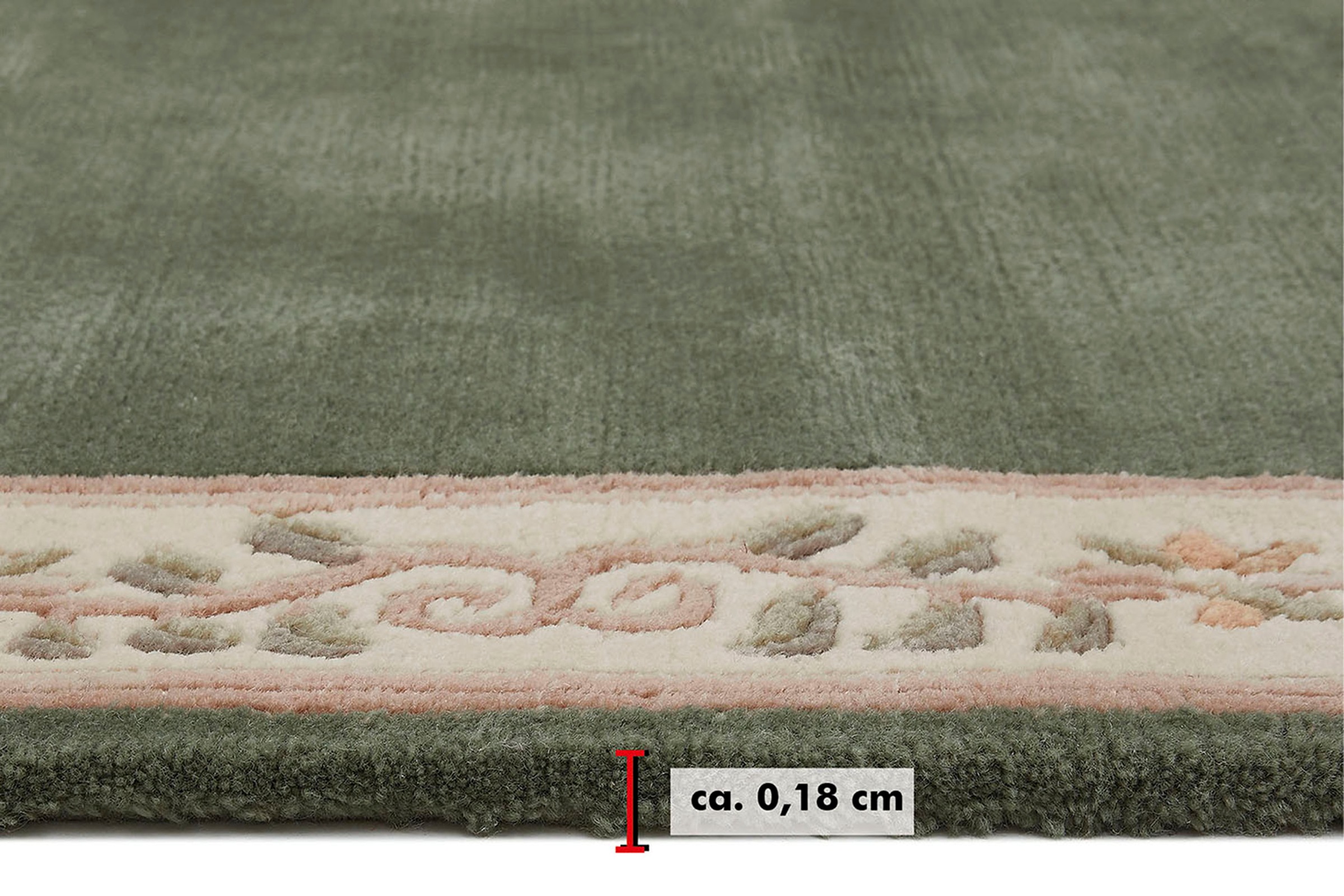 LUXOR living Wollteppich »Adour«, rechteckig, 18 mm Höhe, reine Wolle, handgeknüpft, mit Bordüre und Fransen, Wohnzimmer