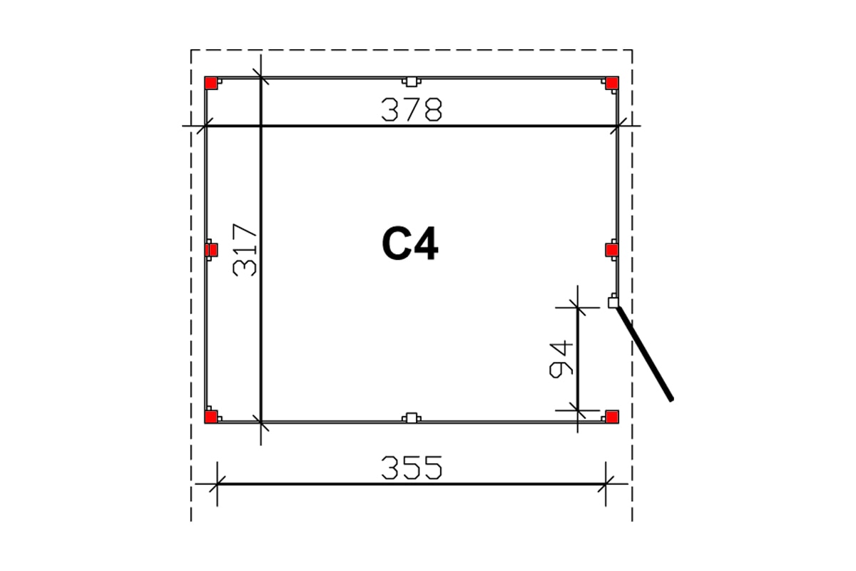 Skanholz Carport-Geräteraum »Abstellraum C4«, aus Profilschalung