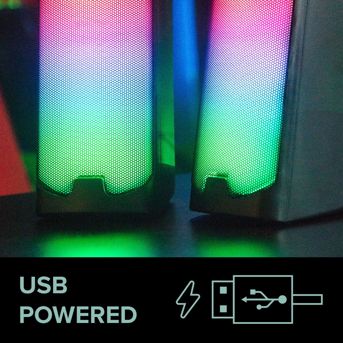 Speedlink PC-Lautsprecher »TONOS RGB Gaming Stereo Speaker«, RGB Beleuchtung, Bluetooth Verbindung zum Smartphone, Tablet, etc.