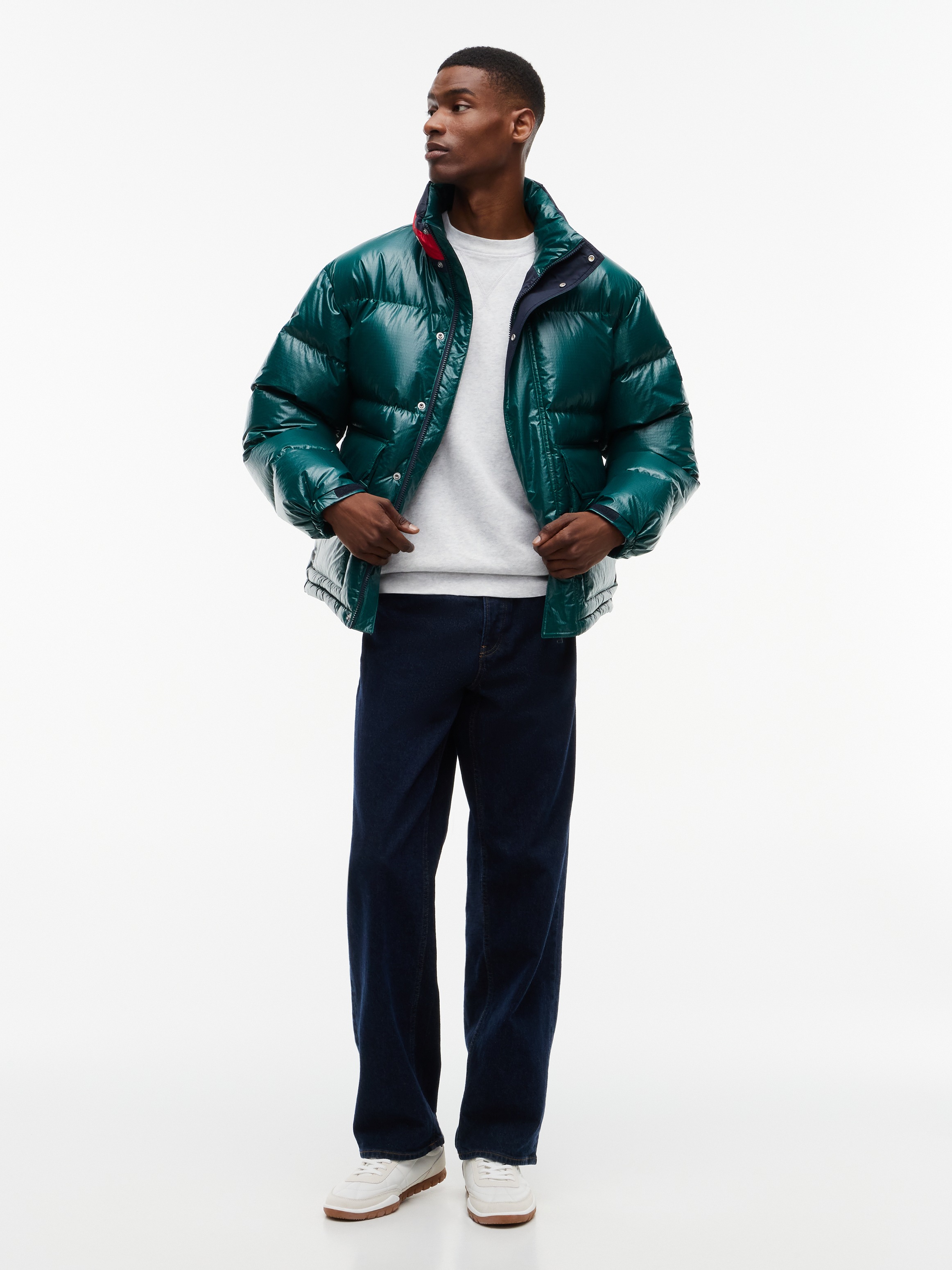 Tommy Jeans Daunenjacke »TJM ALASKA DOWN FLAG« glänzende Oberfläche, mit Daunenfüllung