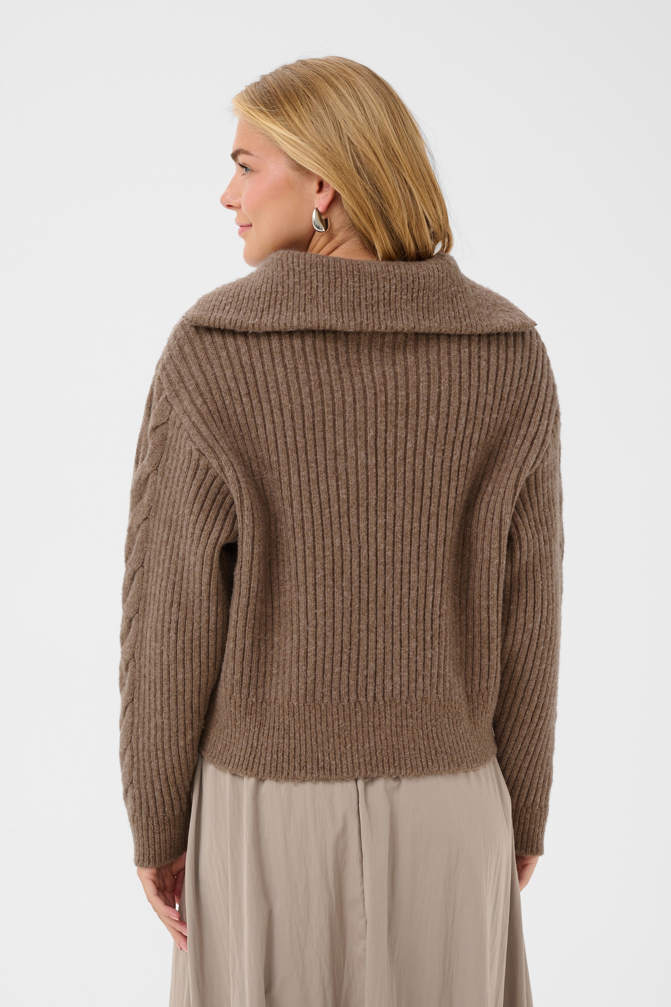 Saint Tropez Troyer »TalmaSZ Pullover« Materialmix, Regular fit, Zopfstrickmuster