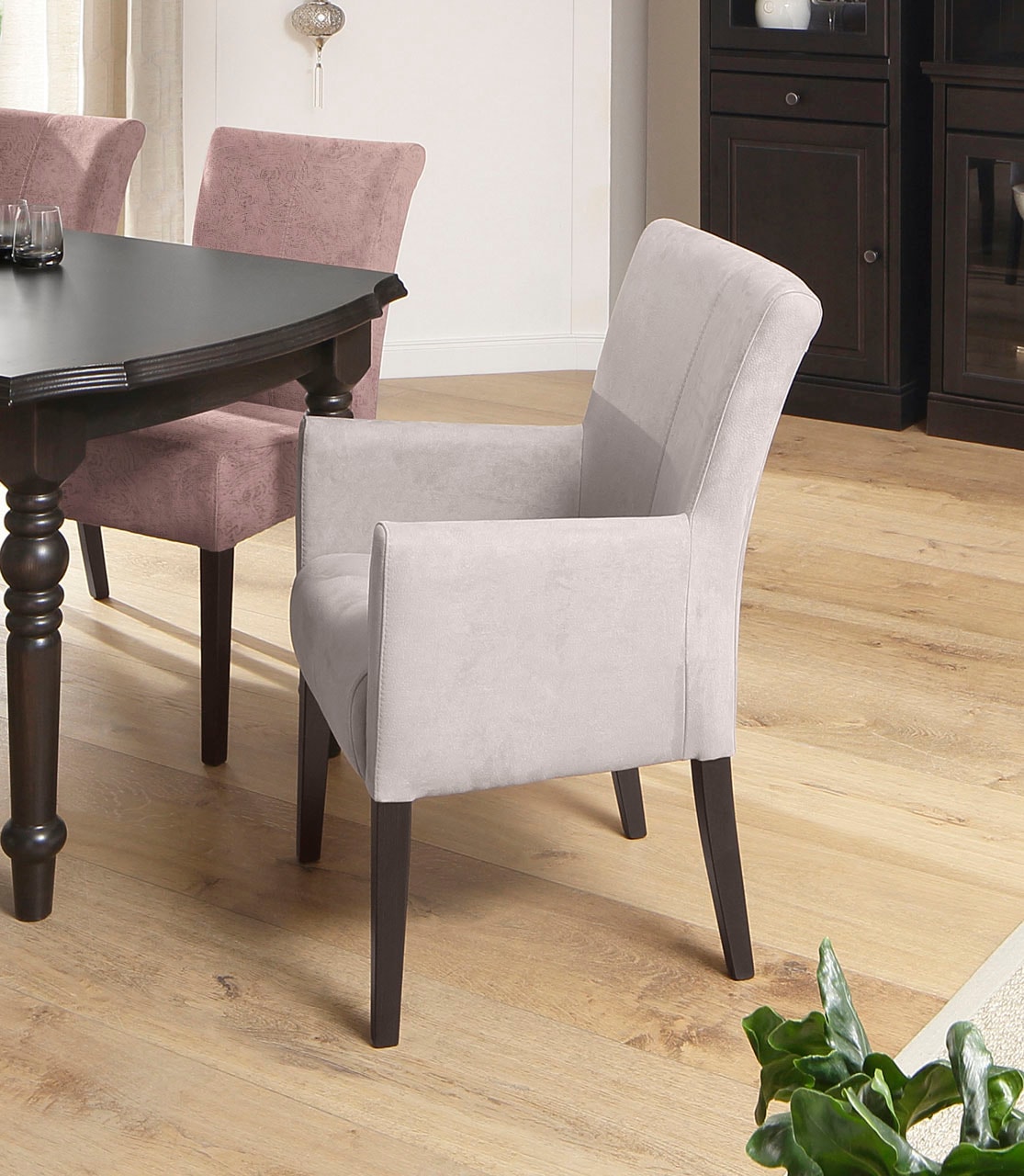 Home affaire Esszimmerstuhl "Queen" (Set) 2 Stk. Luxus-Microfaser mit Druck günstig online kaufen