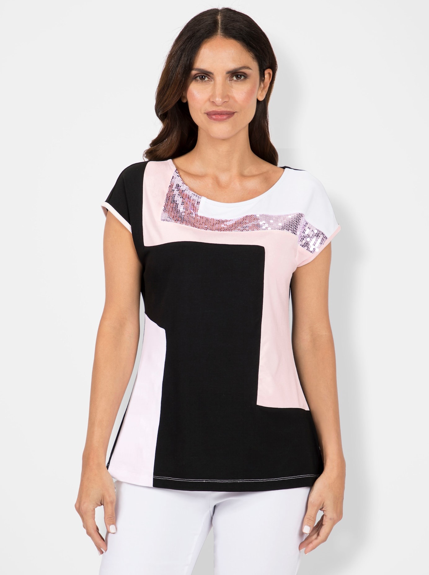 Inspirationen Kurzarmshirt "Patchshirt" 1 Stk. tlg. günstig online kaufen