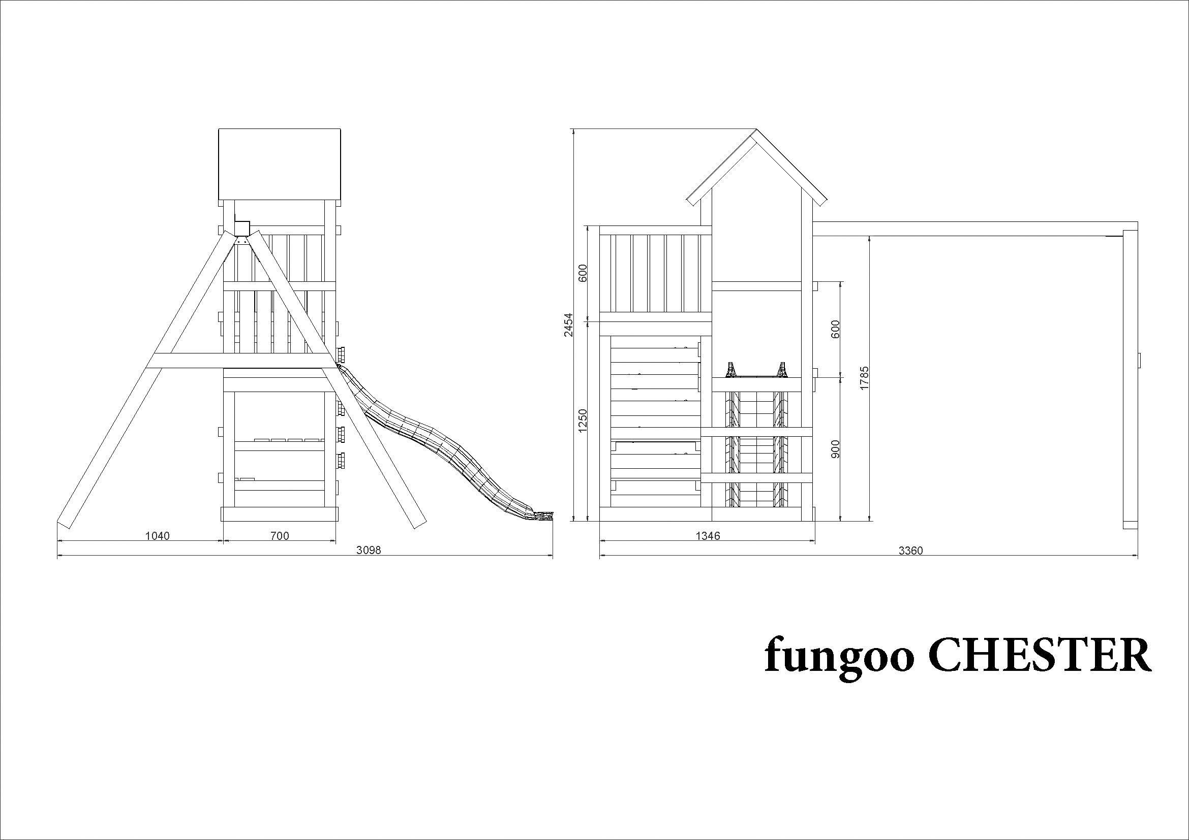 FUNGOO Spielturm »Chester«, mit Schaukel & Rutsche