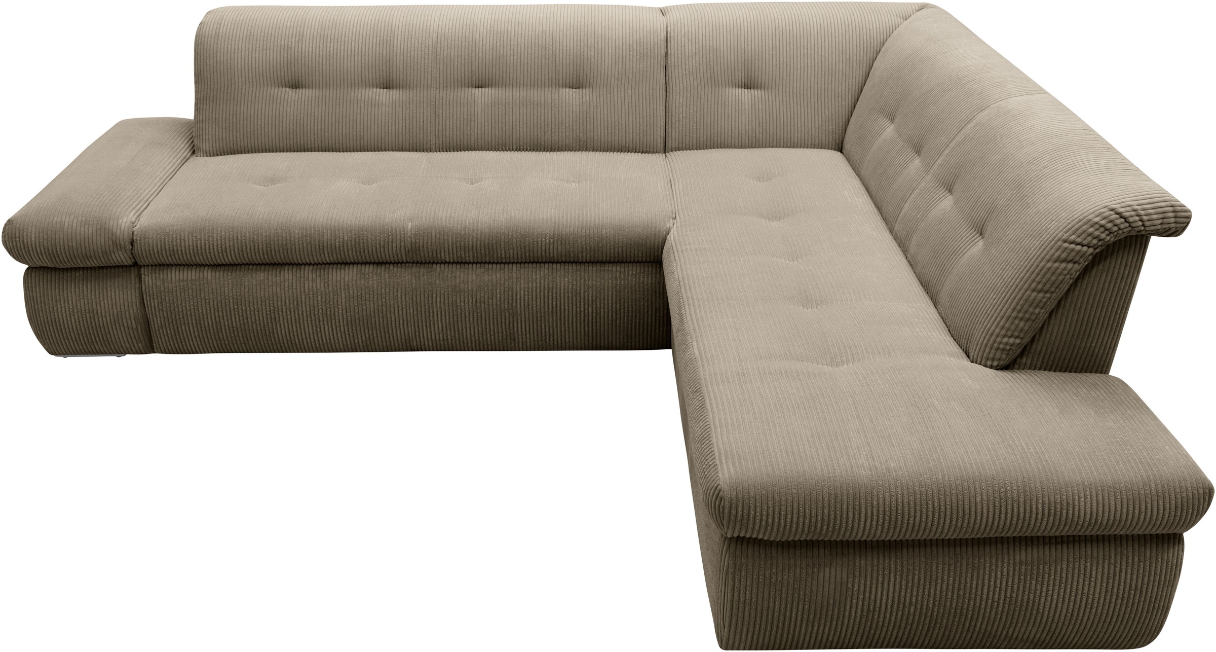 DOMO collection Ecksofa »Moric L-Form«, wahlweise mit Bettfunktion und Armlehnenverstellung, auch in Cord