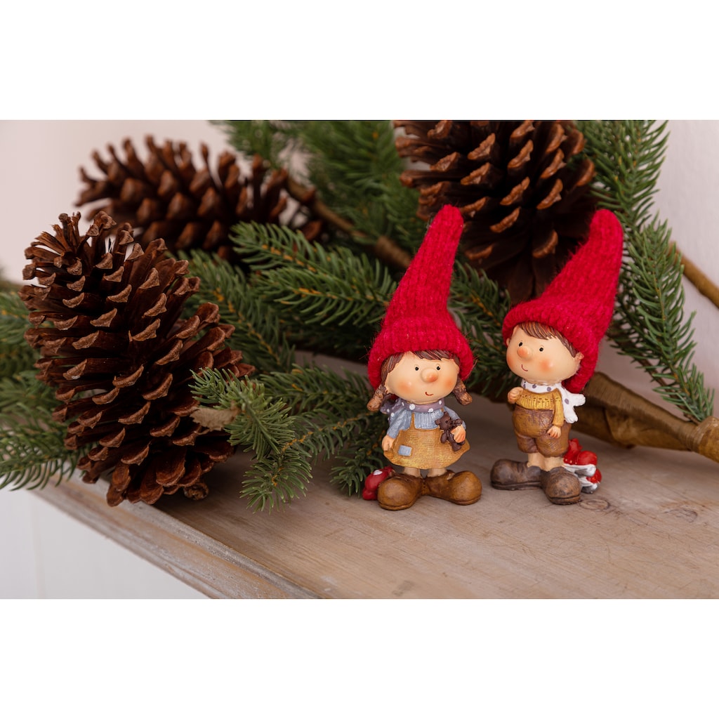 Myflair Möbel & Accessoires Weihnachtsfigur »Weihnachtsdeko«, Wichtelpärchen, Höhe ca. 11 cm