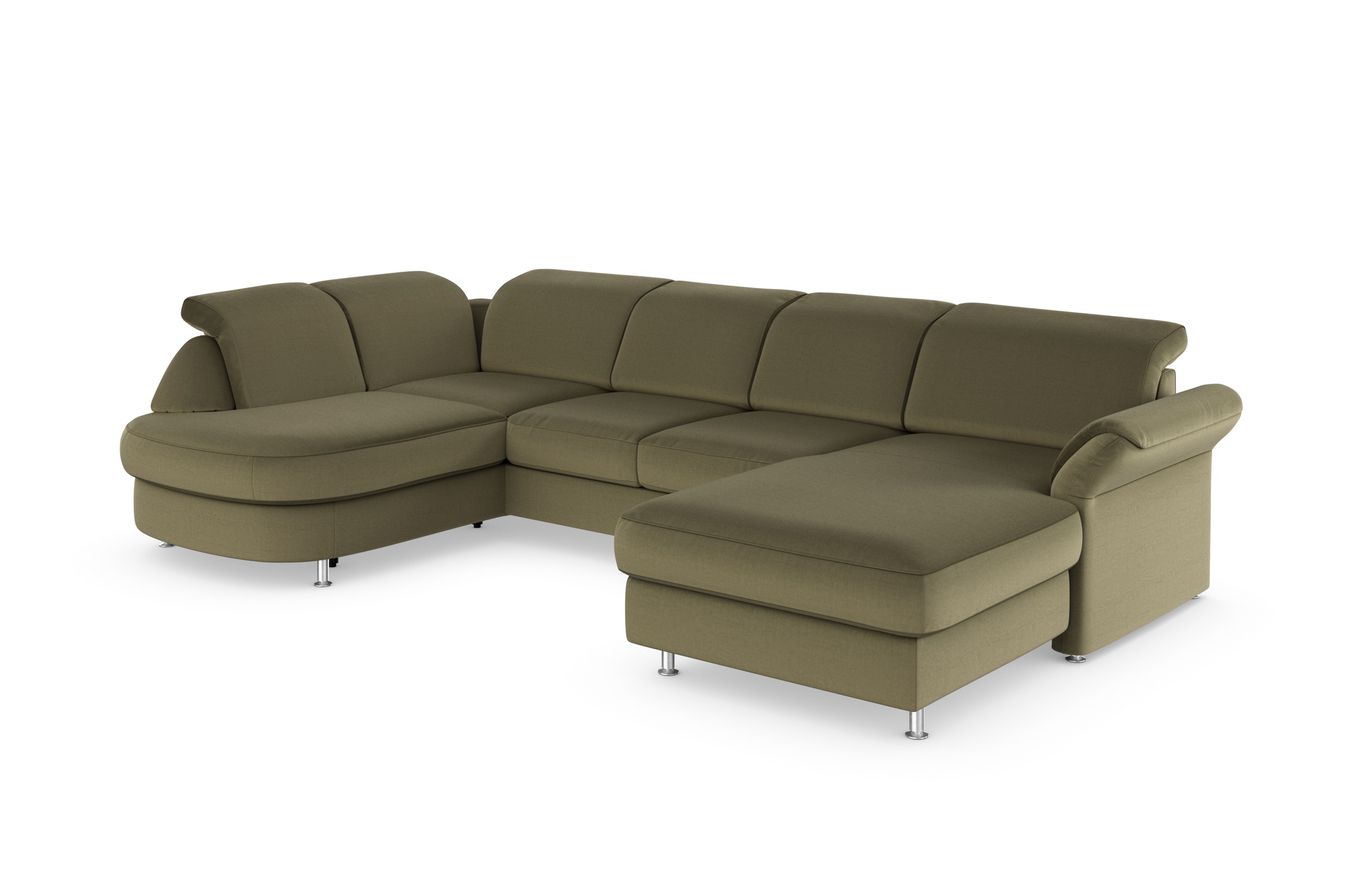 Sit & More Apulia U-Shape Sectional Sofa Green 304cm 2