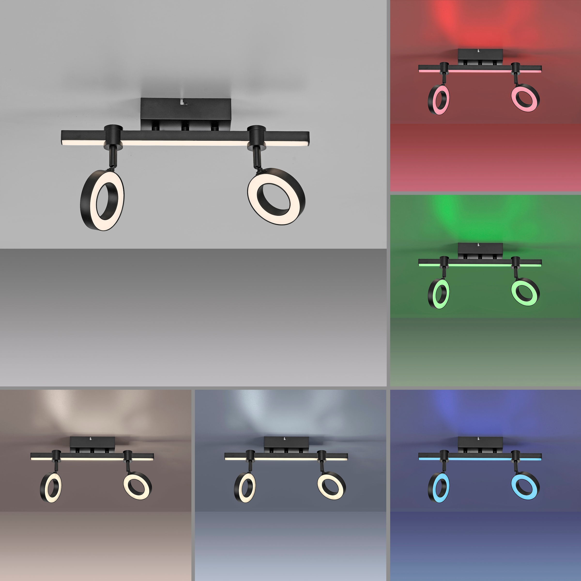 JUST LIGHT Deckenleuchte »Ls-BILEDA«, 1 flammig, Leuchtmittel LED-Board | LED fest integriert, LED, RGB+tunable white, Fernbedienung, Infrarot inkl., Smarthome fähig