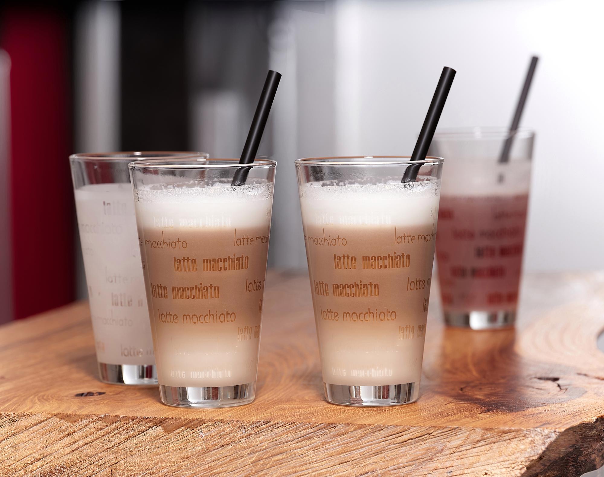 Ritzenhoff & Breker Latte-Macchiato-Glas »Chicco«, (Set, 4 tlg., (4 Becher), Schrift-Dekor, 4-teilig