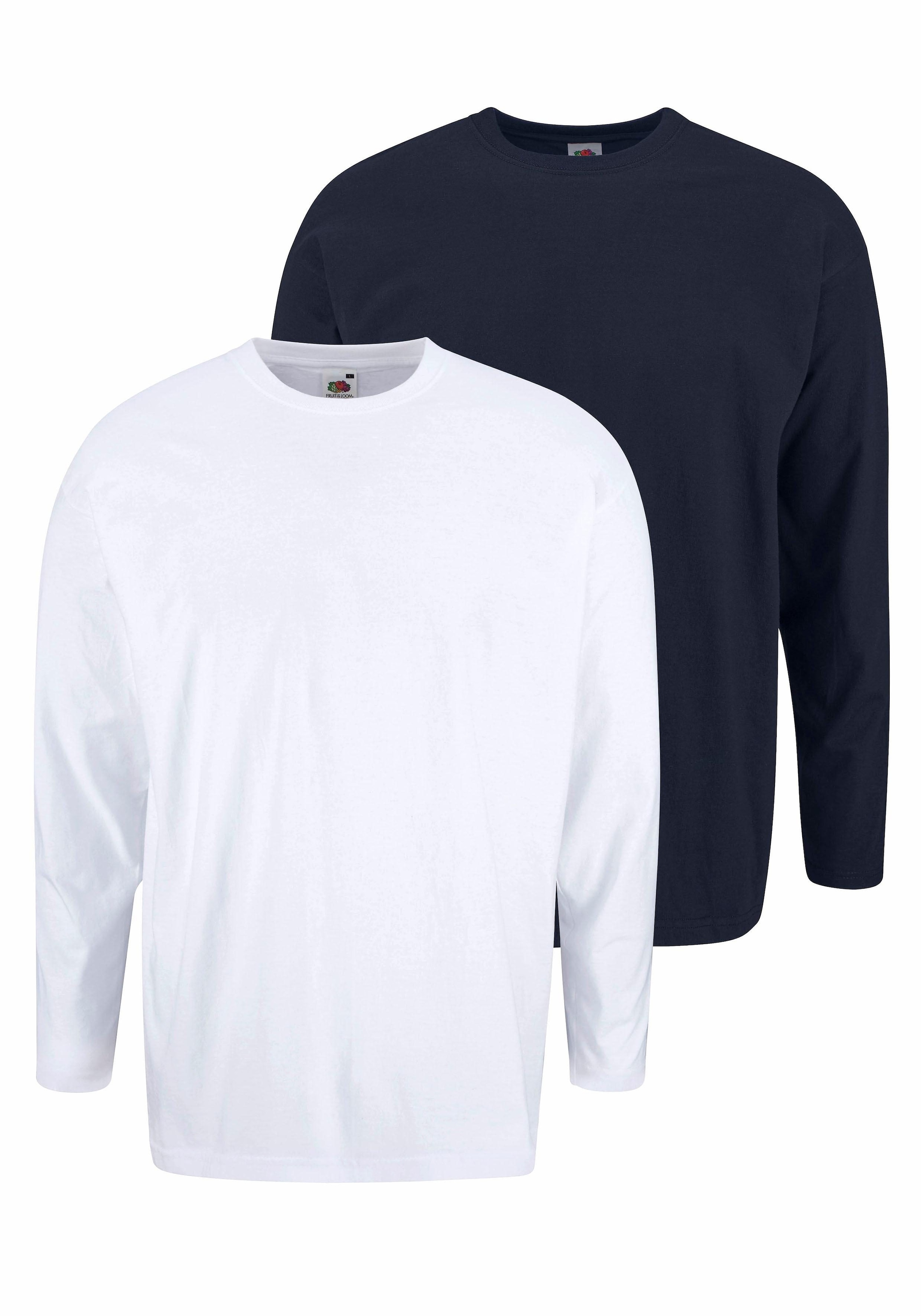 Fruit of the Loom Langarmshirt, (Packung, 2 tlg.), aus reiner Baumwolle, 2- günstig online kaufen