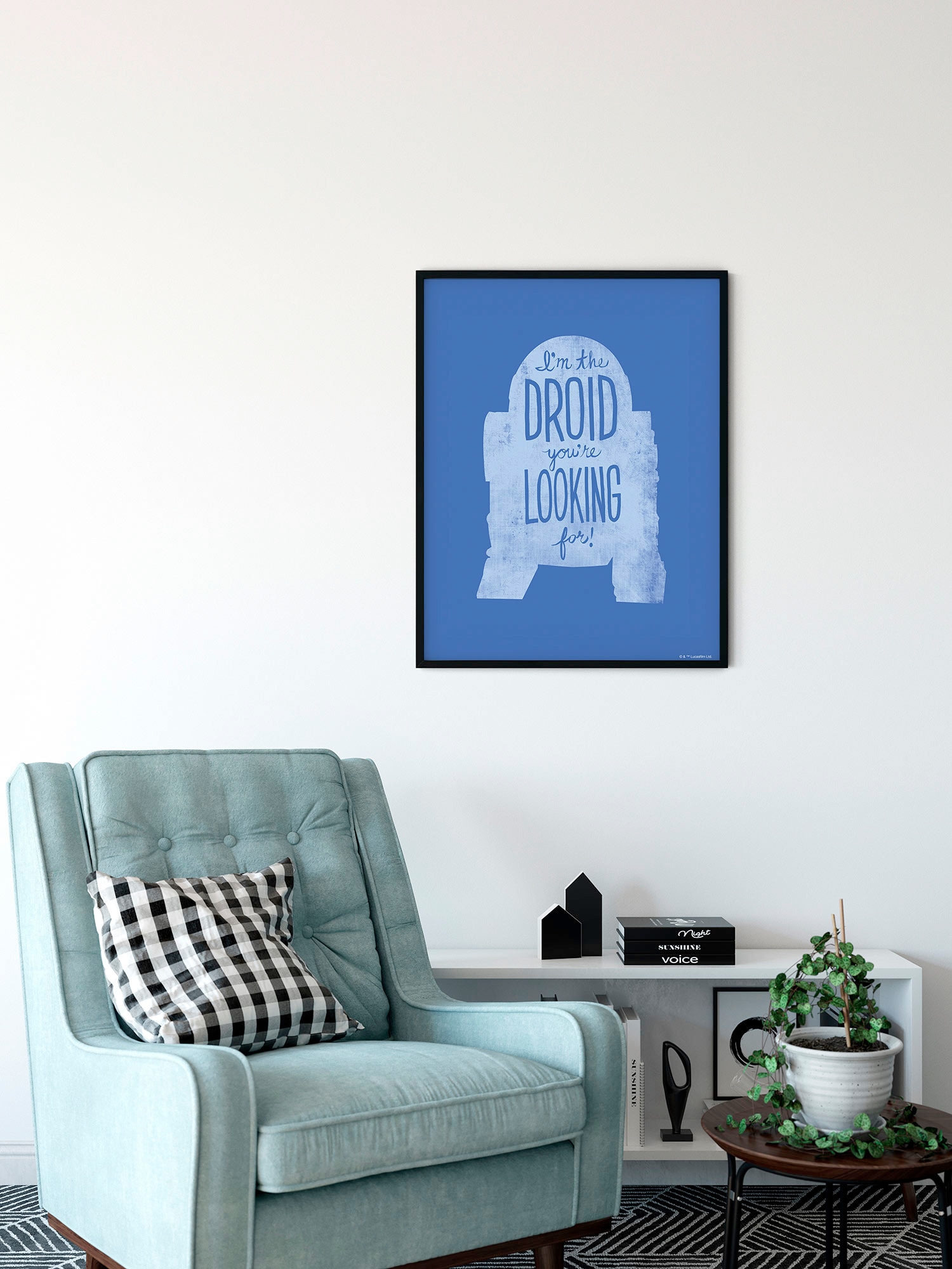 Komar Wandbild »Star Wars Silhouette Quotes R2D2«, (1 St.), Kinderzimmer, Schlafzimmer, Wohnzimmer