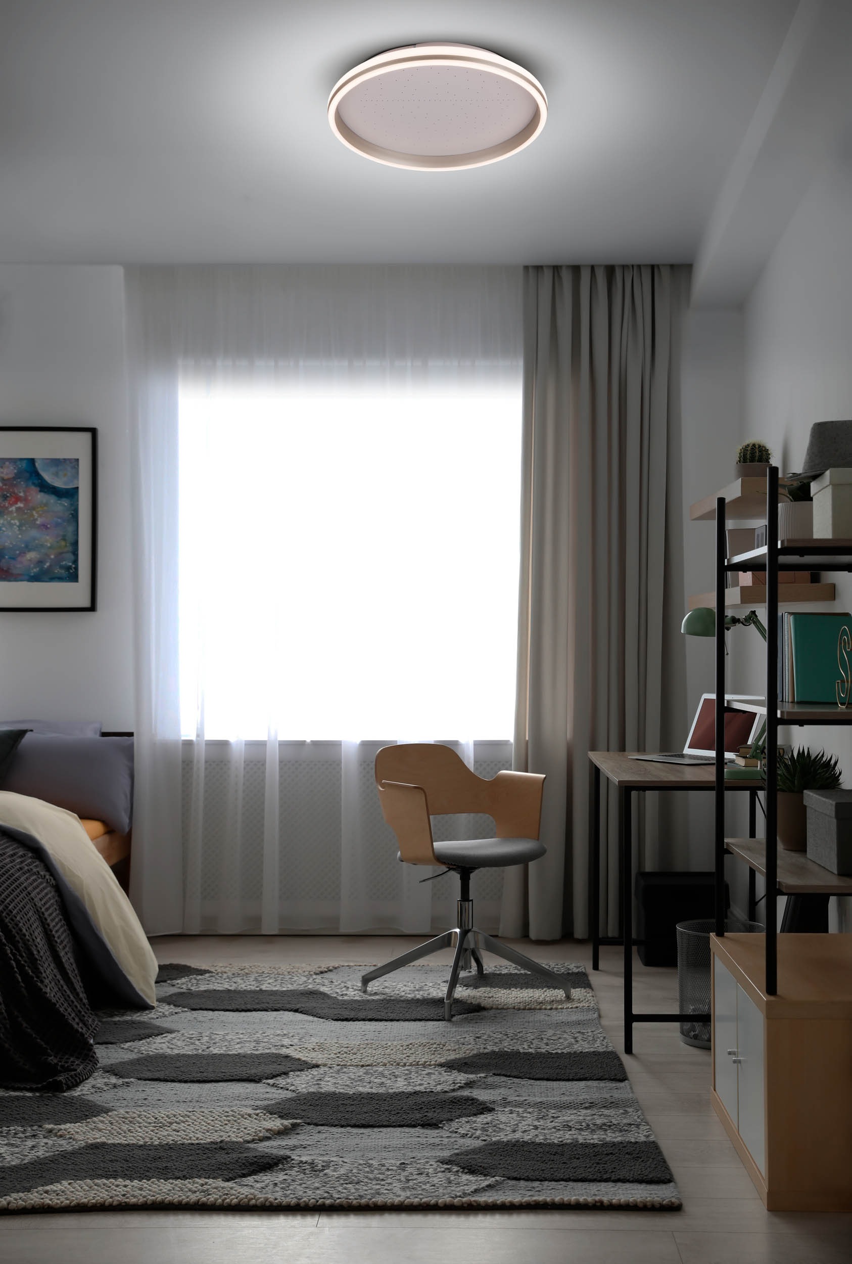 LIGHT & MORE LED Deckenleuchte »Meteor« LED-Modul 1 Stk. warmweiß - kaltweiß Dimmbar per Fernbedienung, CCT, Memory, Nachlicht, Timer, Sterneffekt