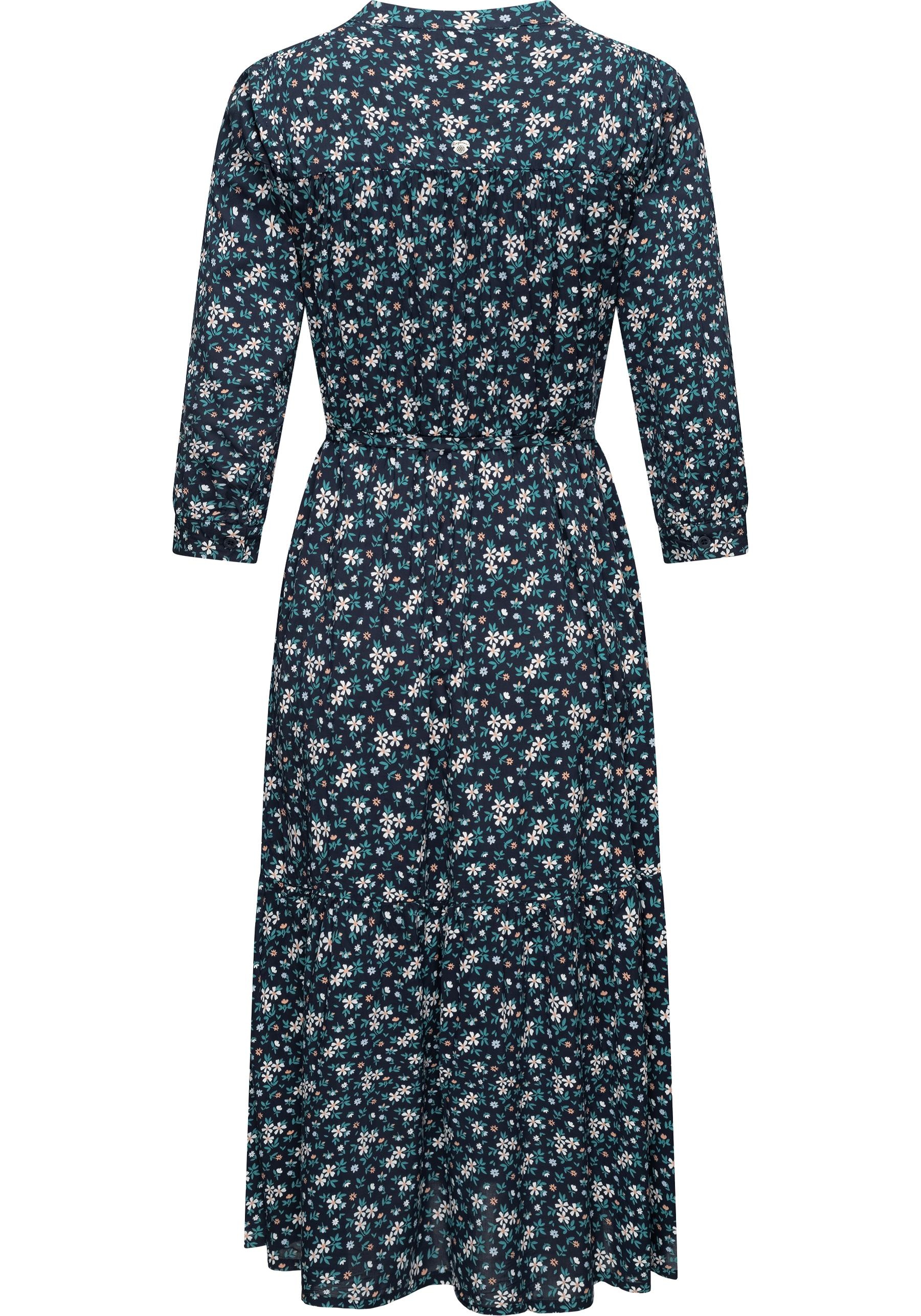 Thumbnail - Ragwear Maxikleid "Meve" Ohne Taschen Leichtes Langarmkleid mit Blumenmuster