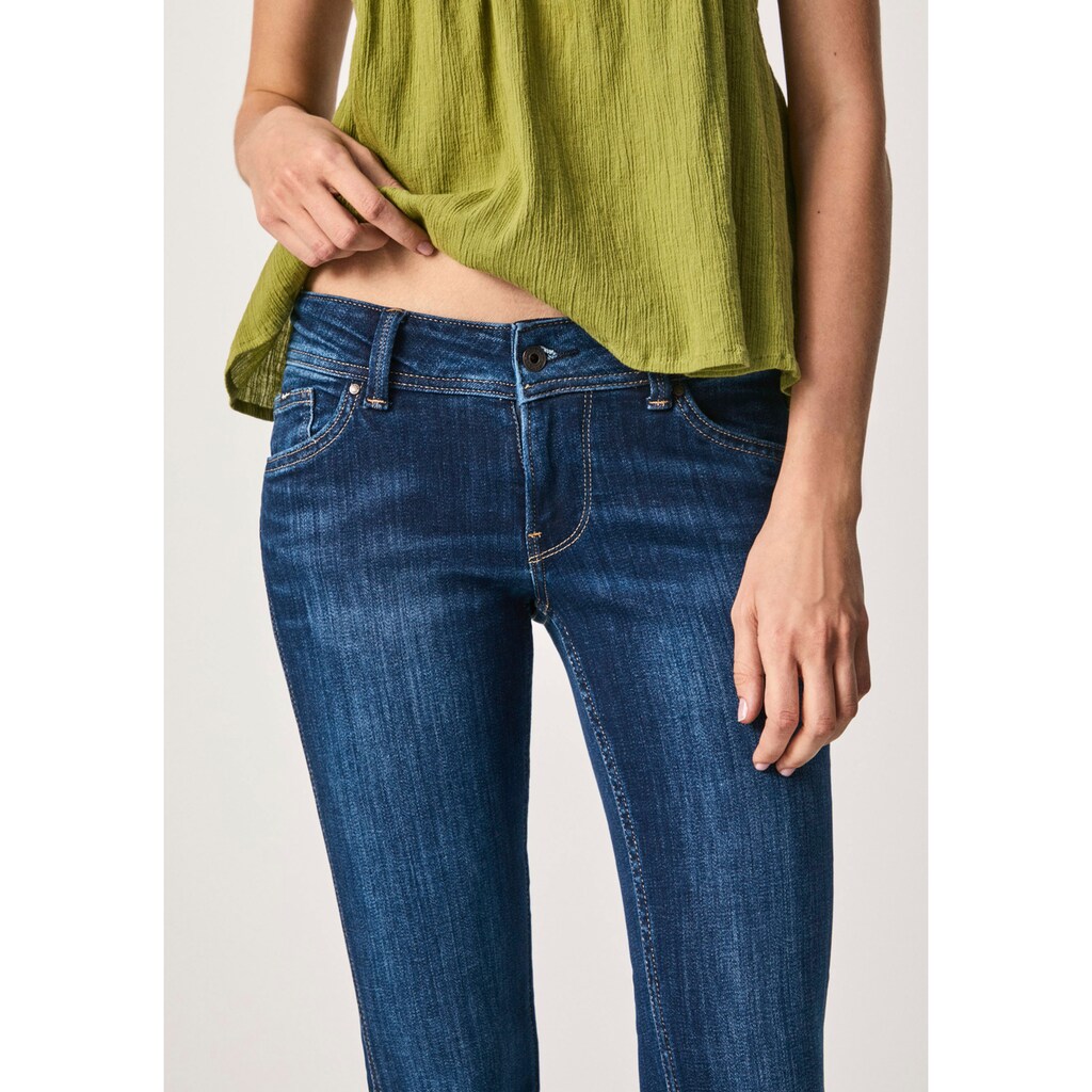Damenmode Jeans Pepe Jeans Bootcut-Jeans »NEW PIMLICO«, mit ausgestelltem Beinverlauf in elastischem Stretch-Denim dark-blue Damenmode Jeans Pepe Jeans Bootcut-Jeans »NEW PIMLICO«, mit ausgestelltem Beinverlauf in elastischem Stretch-Denim dark-blue