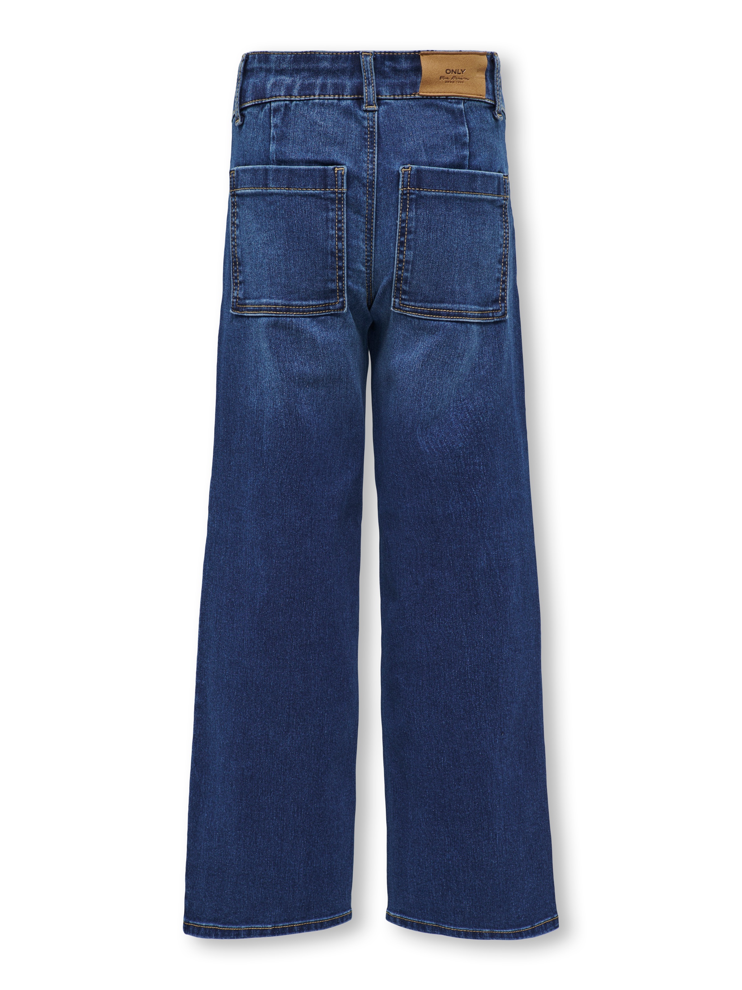 Weite Jeans KIDS ONLY "KOGSYLVIE CLEAN WDE LEG DNM BJ13964 NOOS", Mädchen, Gr. 128, N-Gr, blau (dunkelblau denim), Denim/Jeans, Obermaterial: 69% Baumwolle, 29% Polyester, 2% Elasthan, unifarben, relaxed fit knöchellang, Jeans 3