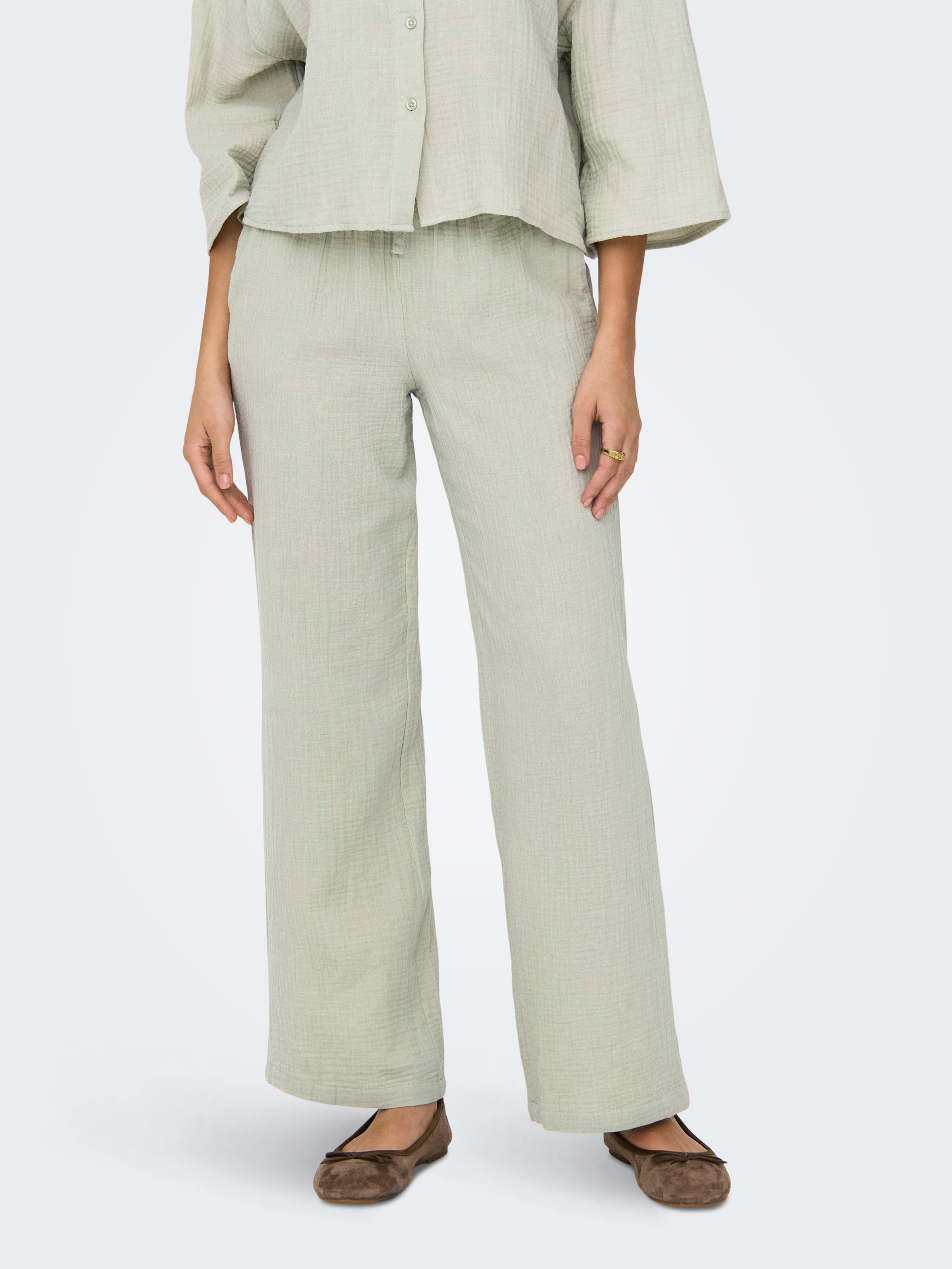 JDY Schlupfhose "JDYTHEIS LIFE WIDE PANT WVN NOOS", Sommerhose, aus Musseli günstig online kaufen