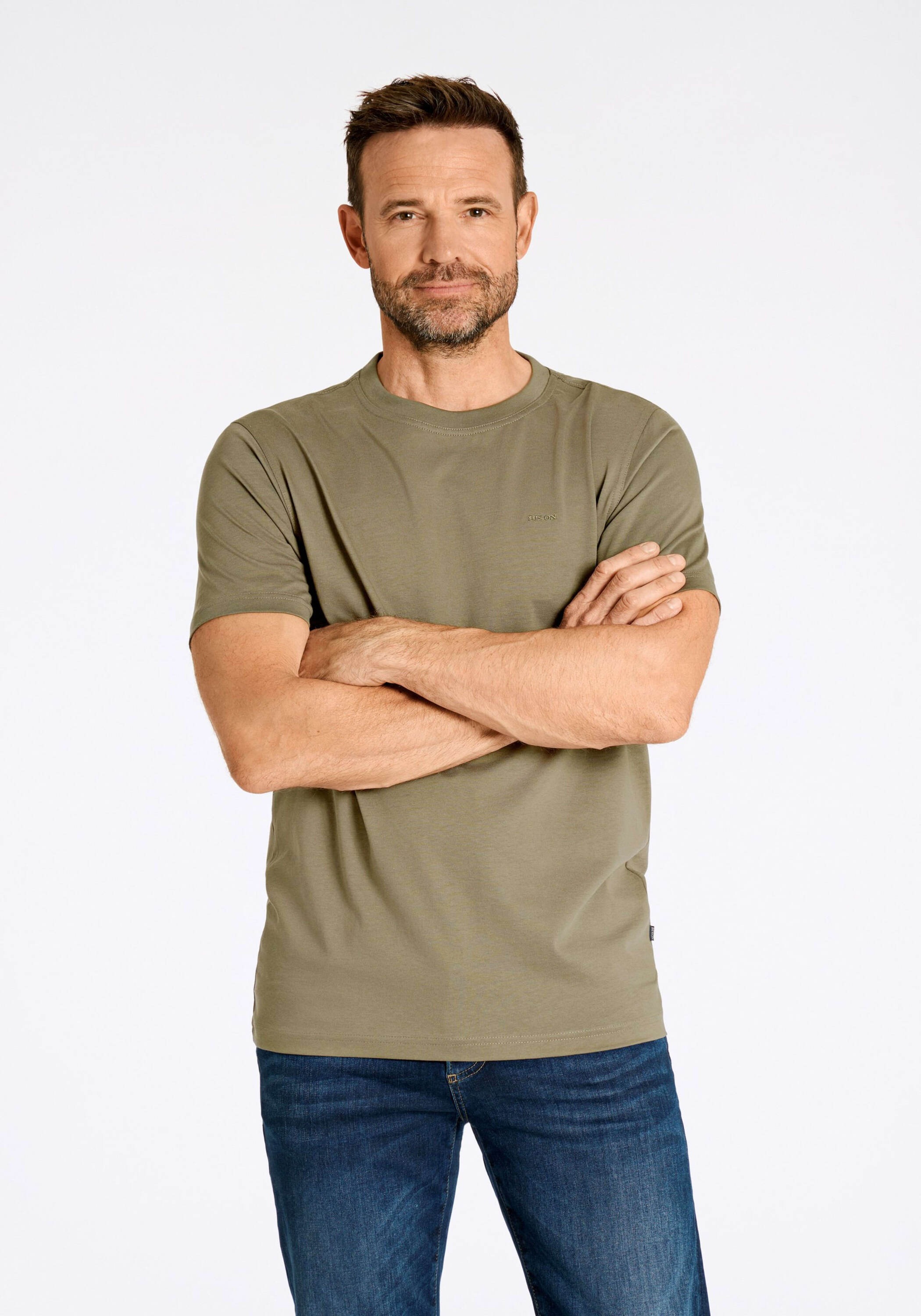 BISON Kurzarmshirt "T-Shirt (Kurzarm) Comfort Fit"
