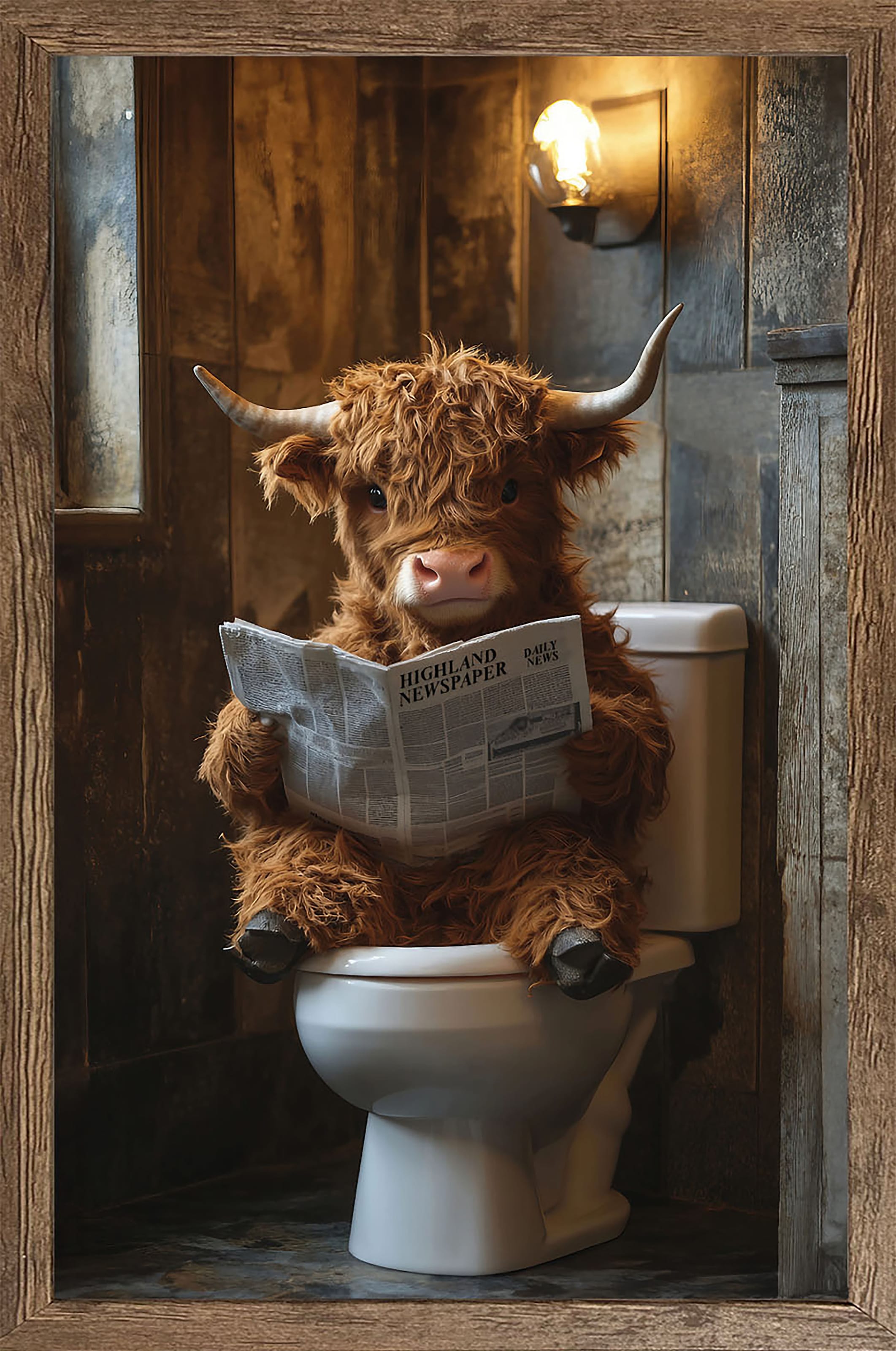 Bönninghoff Bild mit Rahmen, Hochlandrind-Humor-Tiere, (1 St.) günstig online kaufen