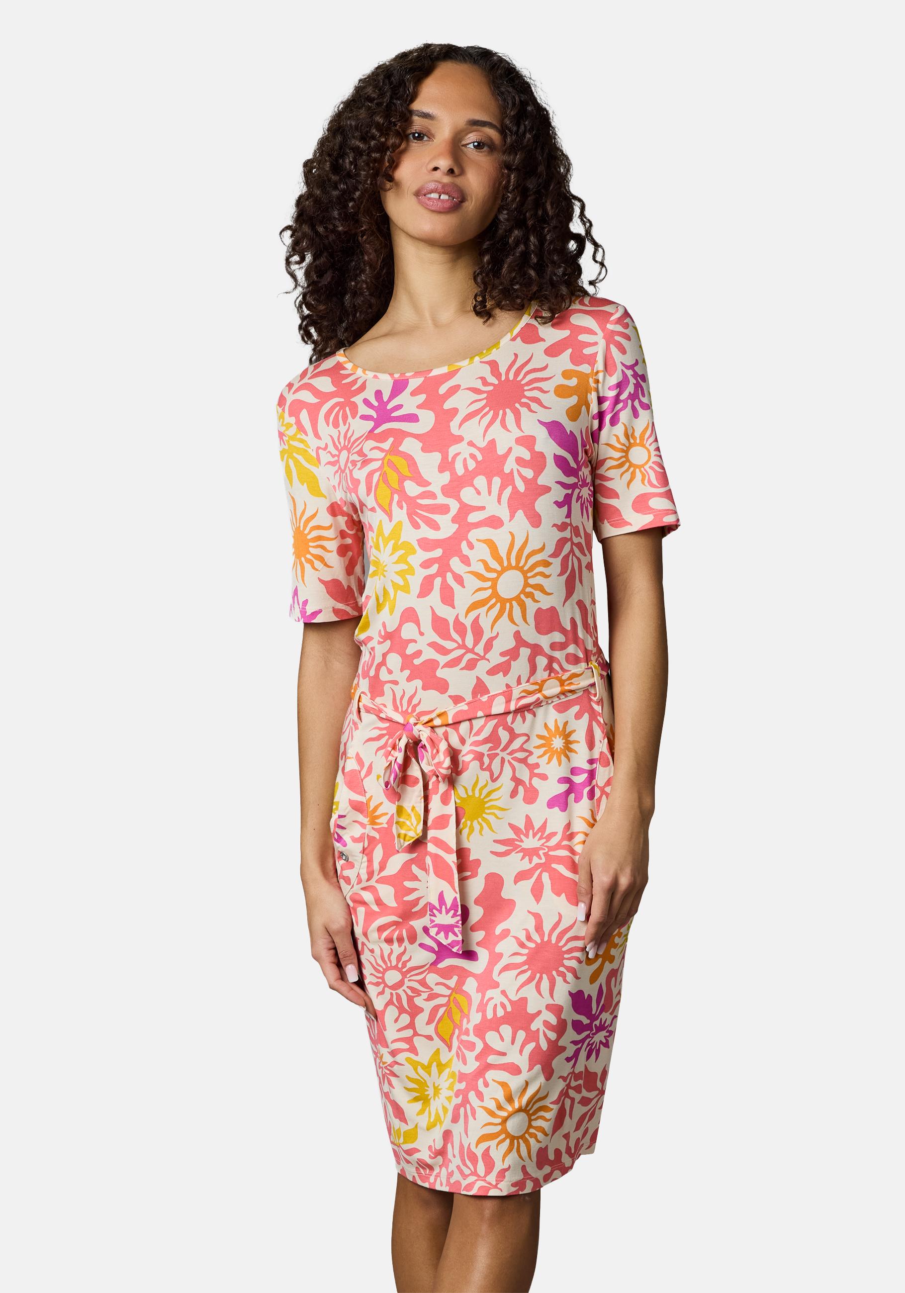 Ragwear Sommerkleid "Taggiana Print YOUMODO" Eingrifftaschen Damen Midikleid mit Taillenband und Taschen