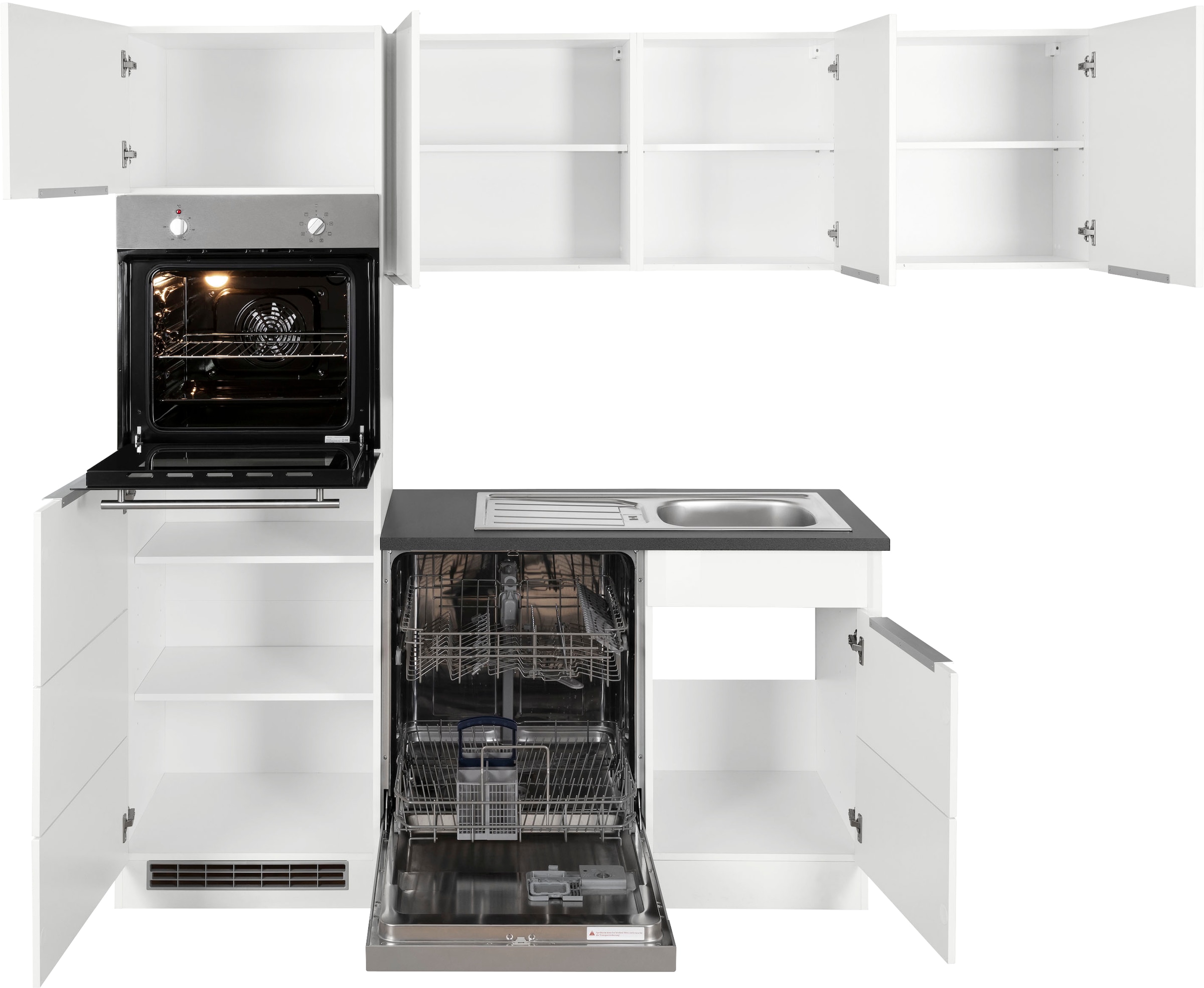 KOCHSTATION Winkelküche »KS-Brindisi«, Stellbreite 230/170 cm, wahlweise mit E-Geräten, mit MDF-Fronten