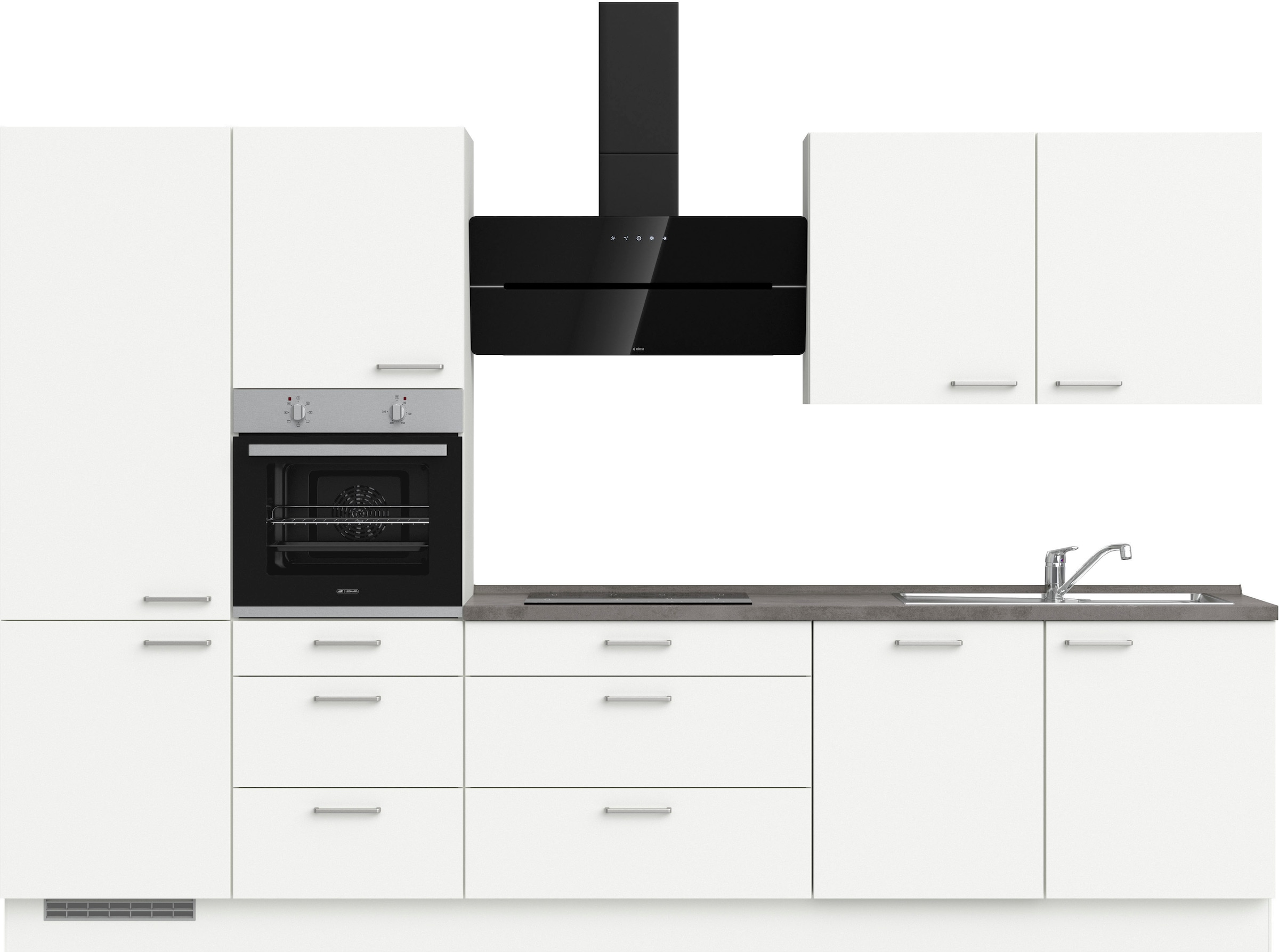 nobilia® Küchenzeile »"Touch II"«, vormontiert, Ausrichtung wählbar, Breite 330 cm, wahlw. mit E-Geräten