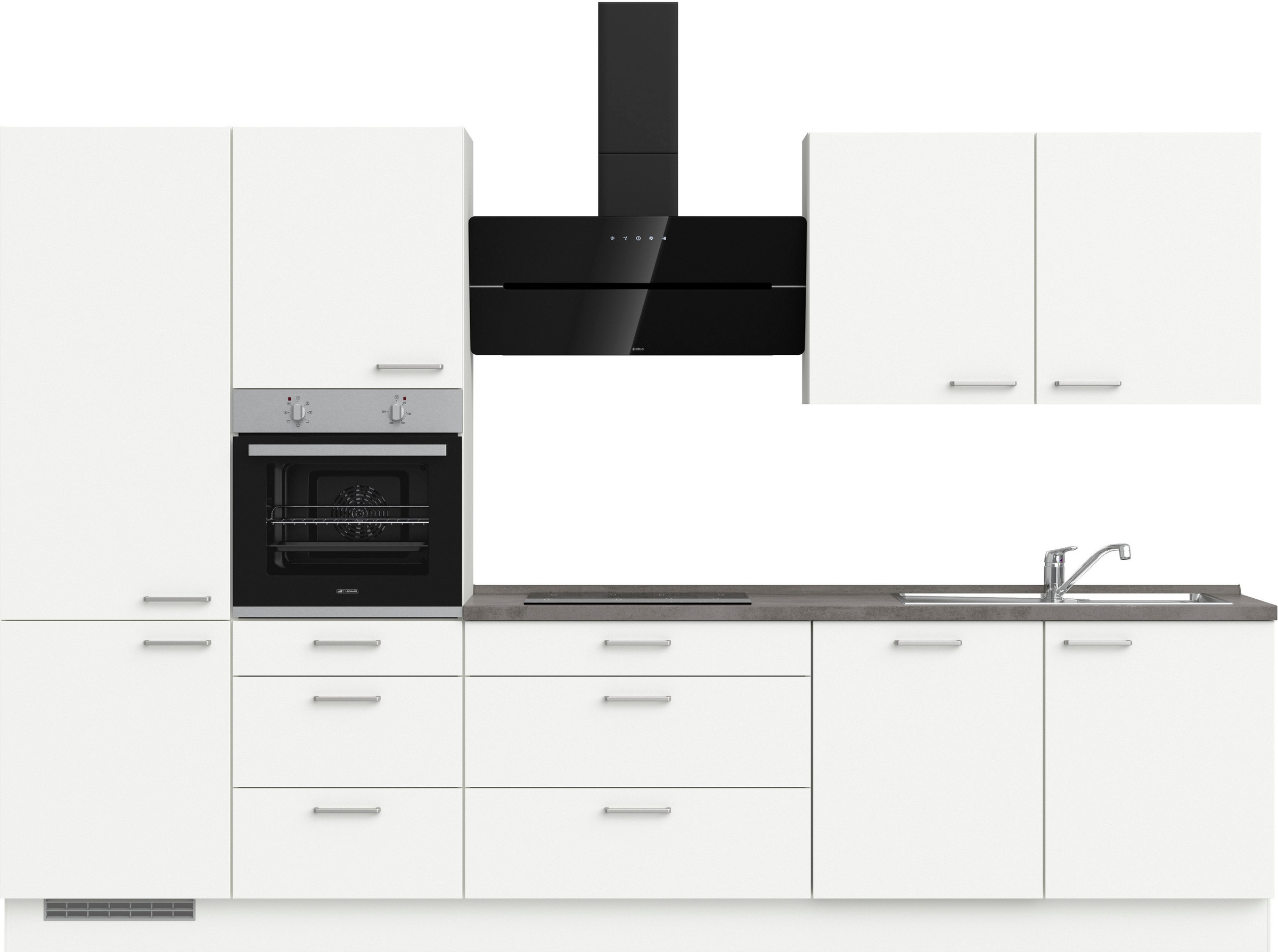 nobilia Küchenzeile ""Touch II", NEU: individuell anpassbar mit gratis Profi-Beratung" vormontiert, Breite 330 cm, Ausrichtung wählbar, wahlw. mit E-Geräten