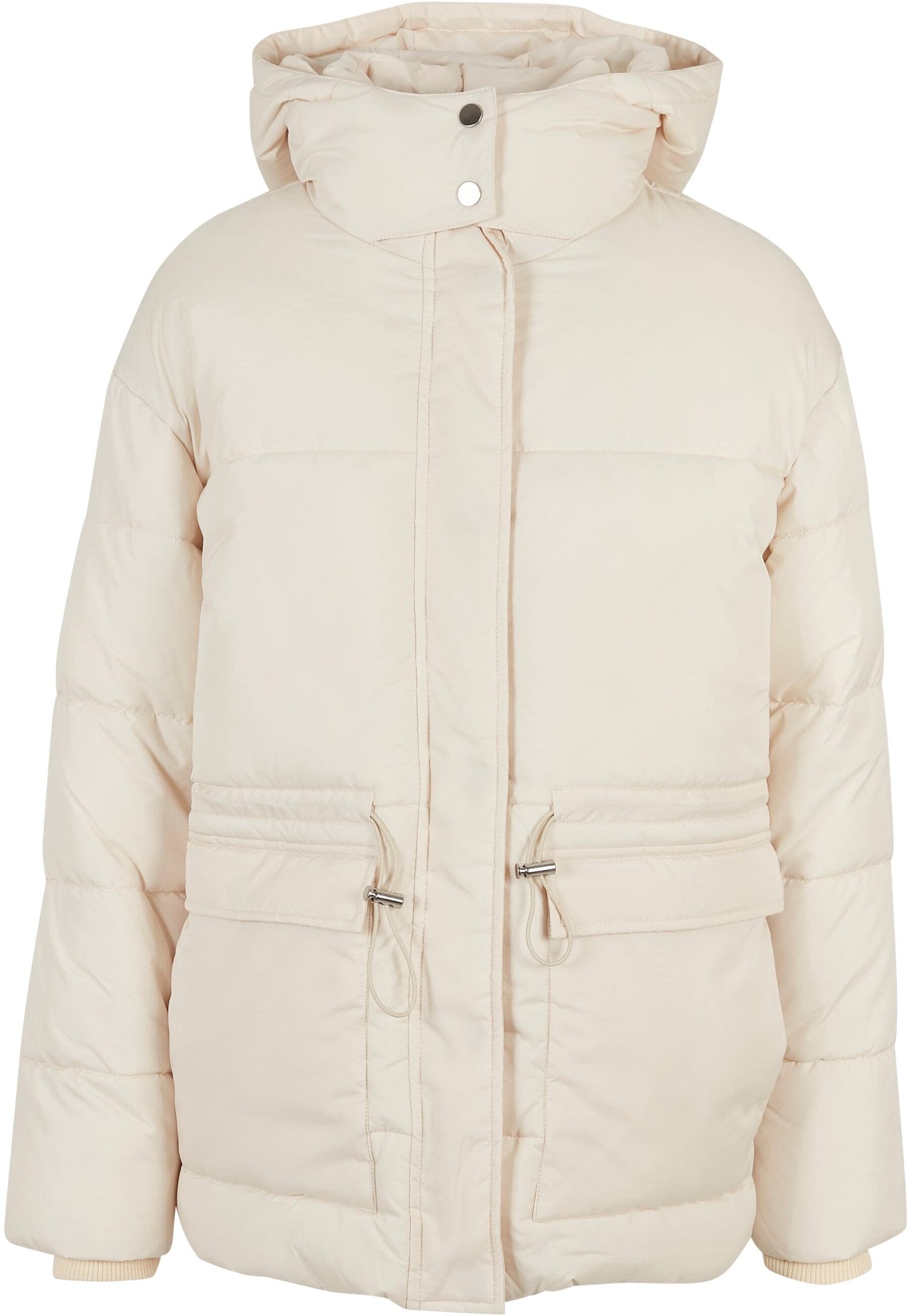 URBAN CLASSICS Winterjacke "Urban Classics Damen Ladies Waisted Puffer Jacket", (1 St.), mit Kapuze