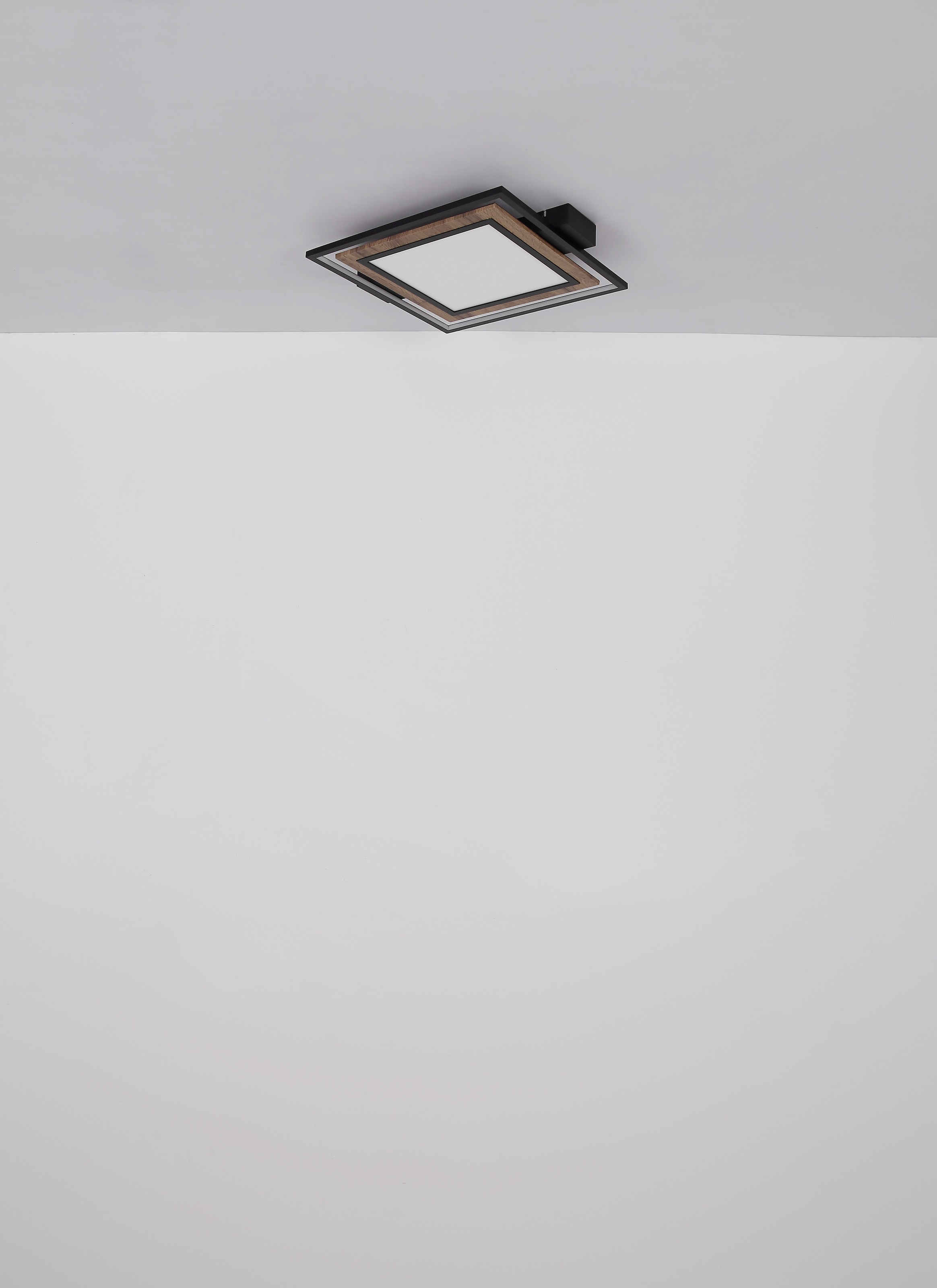 GLOBO LIGHTING Deckenleuchte »GABALDO« LED-Modul 1 Stk. Warmweiß Schwarze MDF-Deckenleuchte mit opalem Kunststoff, LED 36W