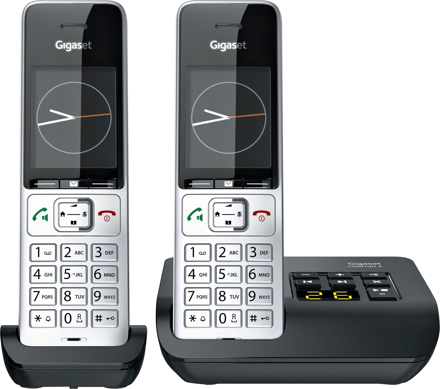 GIGASET Schnurloses DECT-Telefon "COMFORT 500A Duo", schwarz, Stationärtelefone