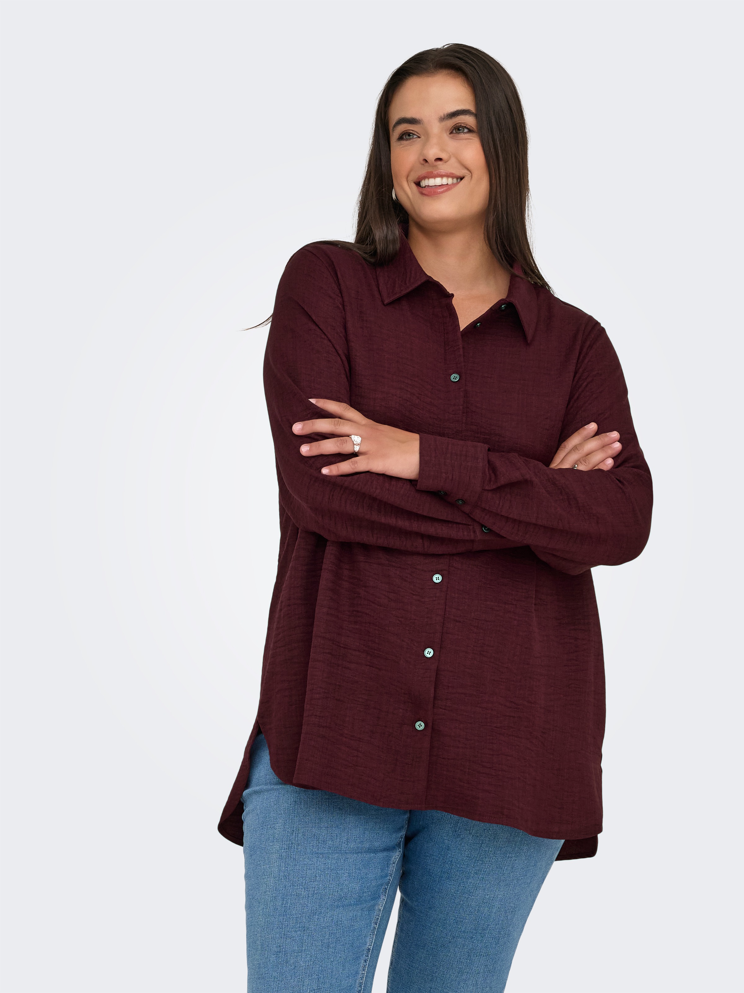 ONLY CARMAKOMA Hemdbluse "CARBAY LS SHIRT WVN BF" günstig online kaufen