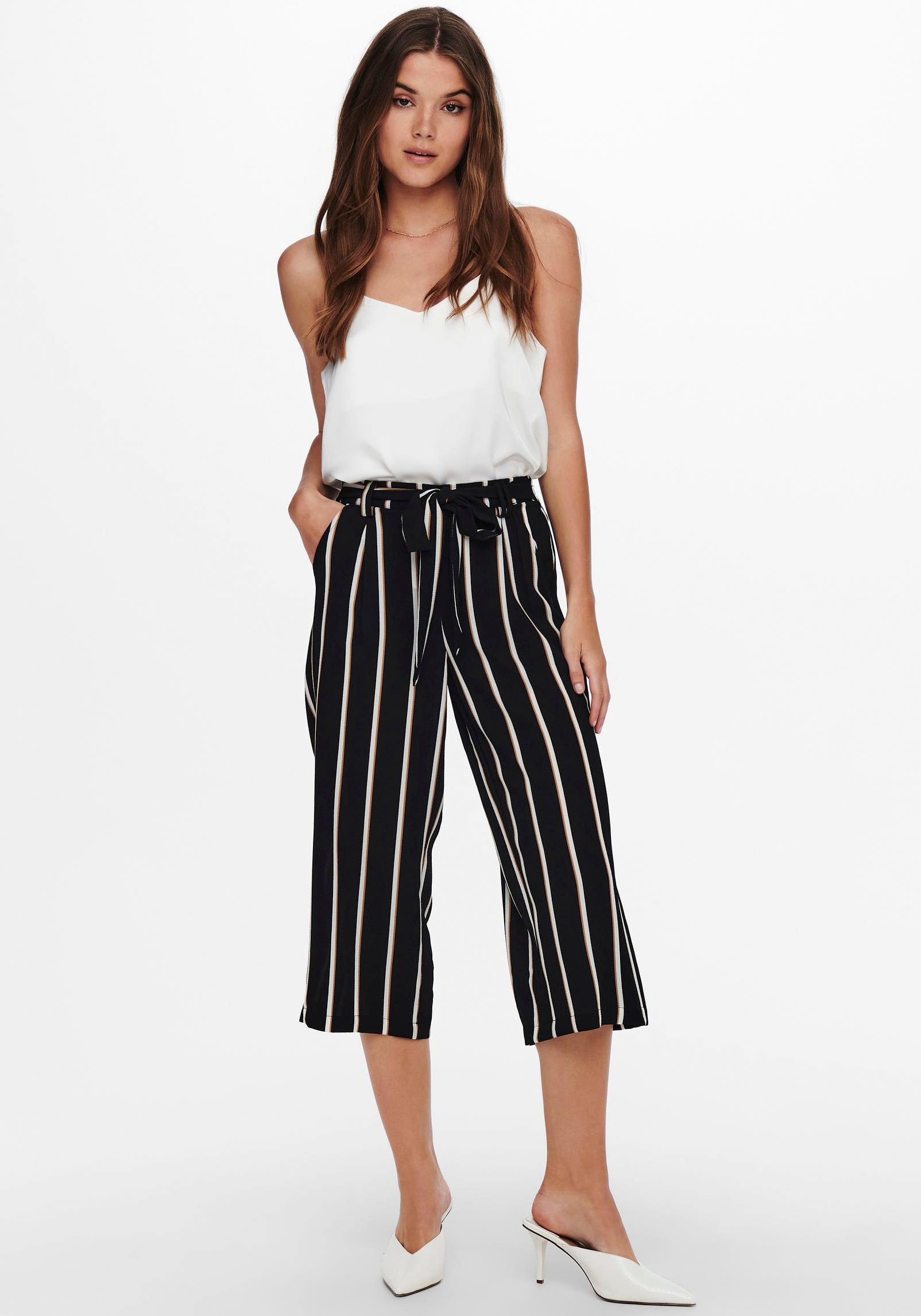 ONLY Palazzohose »ONLWINNER PALAZZO CULOTTE PANT NOOS PTM« in uni oder  gestreiftem Design | Weite Hosen