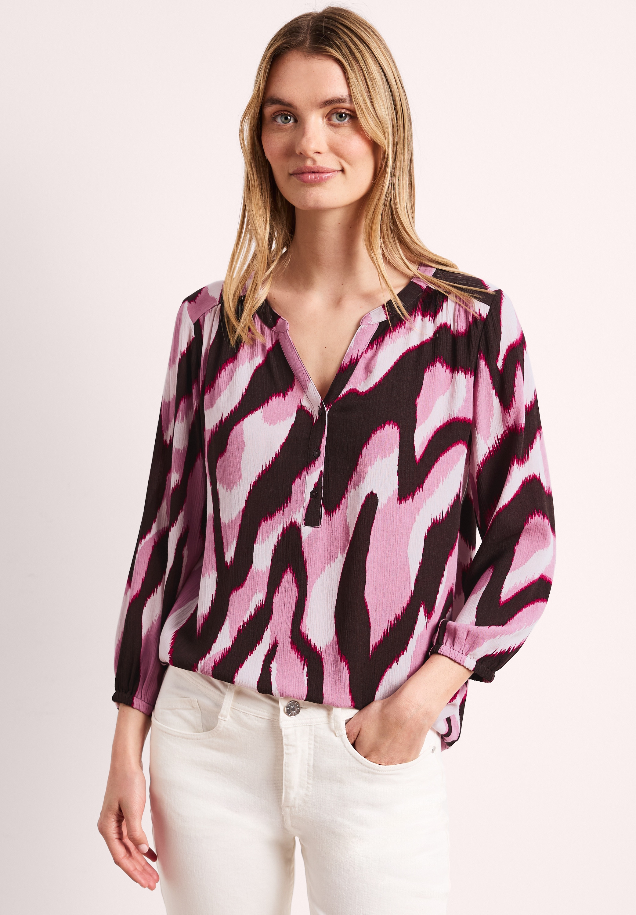 STREET ONE 3/4-Arm-Shirt mit Strukturmix
