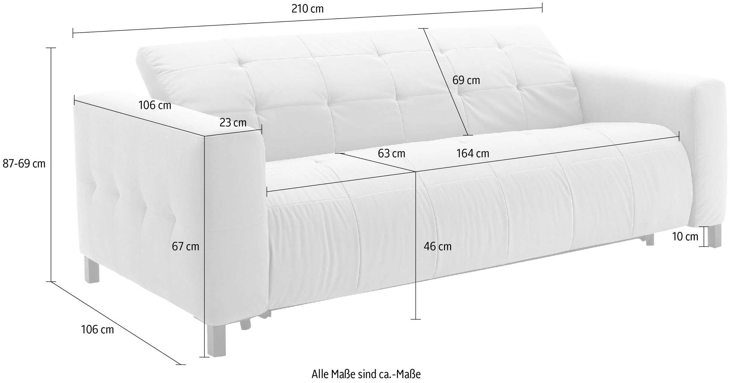 Places of Style Schlafsofa »Termini ; als Dauerschläfer geeignet durch hochwertigen Faltbeschlag«, drei Breiten und 3 Matratzenausführungen, belastbar 200 bis 270 kg
