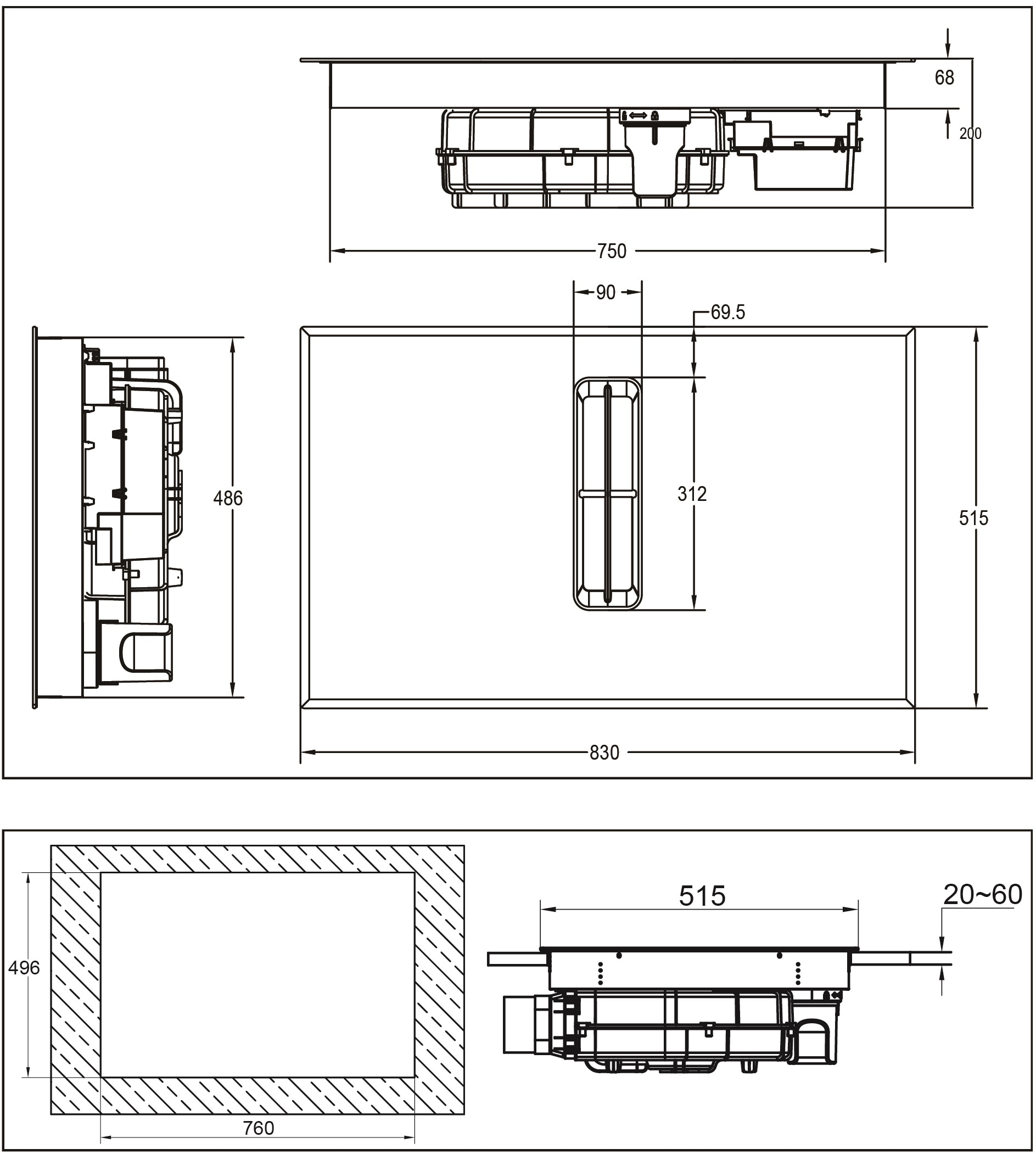Hanseatic Kochfeld mit Dunstabzug »HDI4B9074SB«, Platziere dein Kochgeschirr flexibel, dank Flex-Induktion