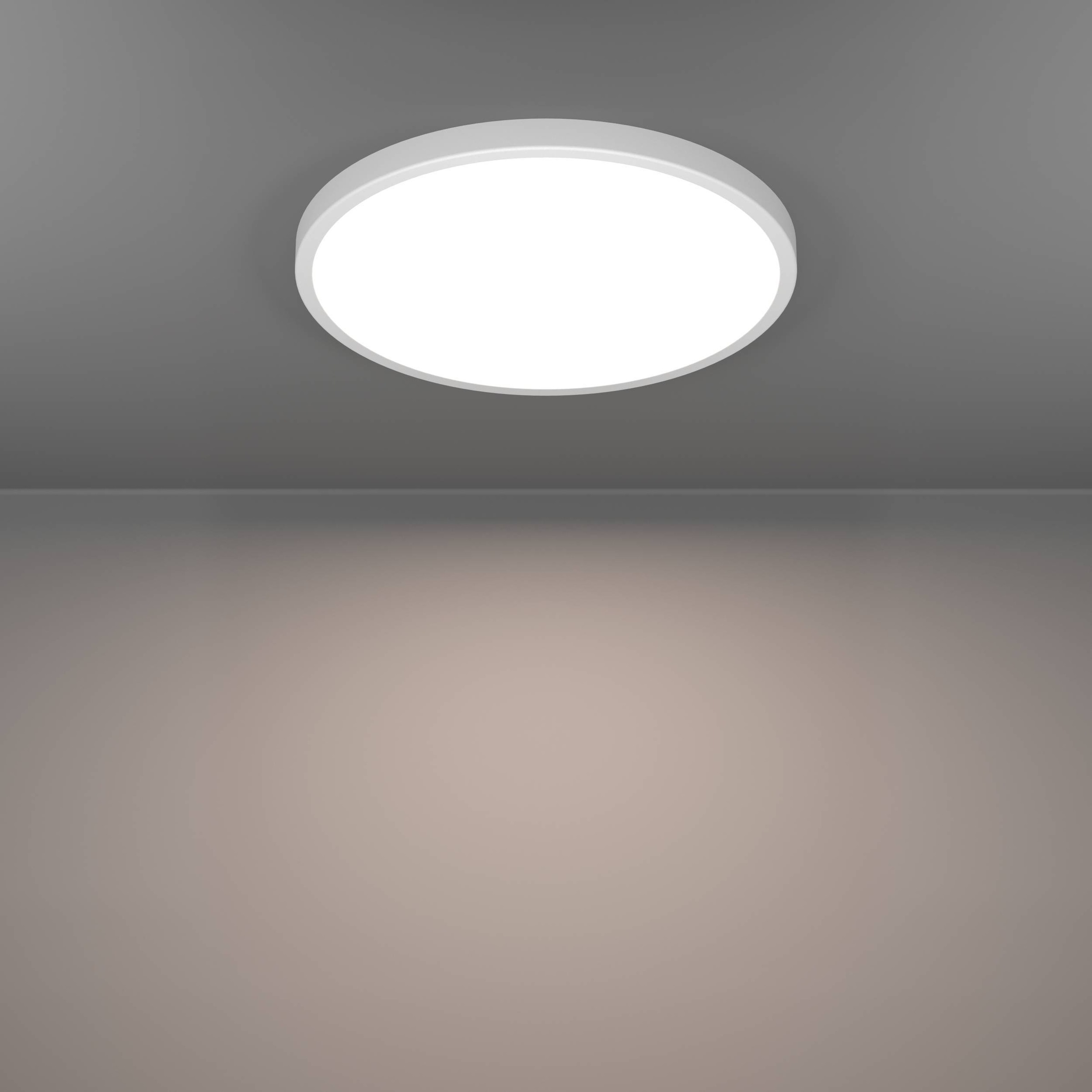 EGLO Aufbauleuchte »Fueva 6 Deckenleuchte, Aufbaulampe, Deckenbeleuchtung, Kunststoff« LED-Modul 1 Stk. Kaltweiß | Neutralweiß | Warmweiß Aufbauleuchte - H2,5 x Ø38,9 cm - weiß - 17W inkl.